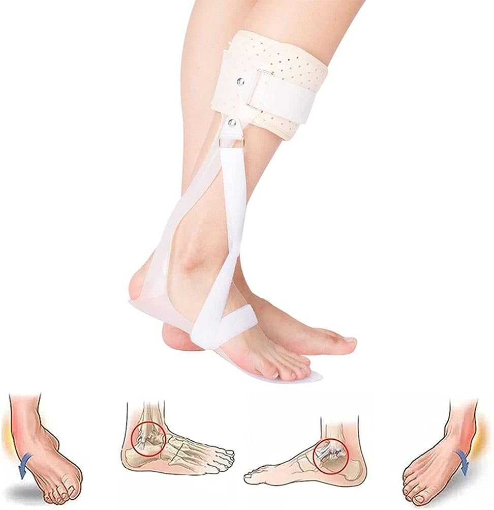 Foot Drop Orthotic Brace, Ankle Support Stabilizer with Removable Bandage for Flat Feet- Stroke- MS- Fit Left/Right Foot