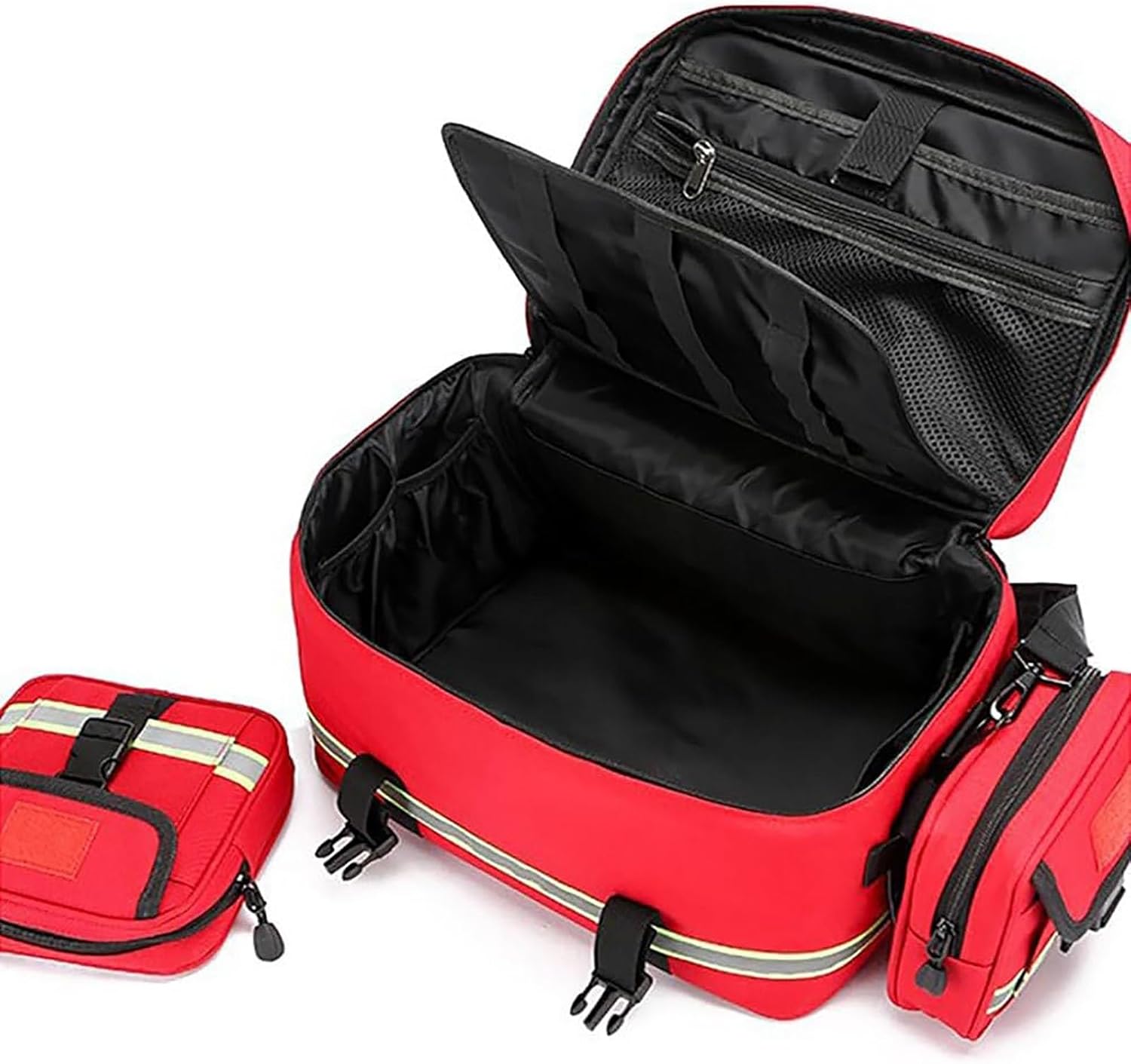 First Responder Bag Empty, Professional Medical Large Capacity Waterproof Emergency Trauma,with Inner Dividers, for Home Health Nurse, Community Care, EMT(Green)