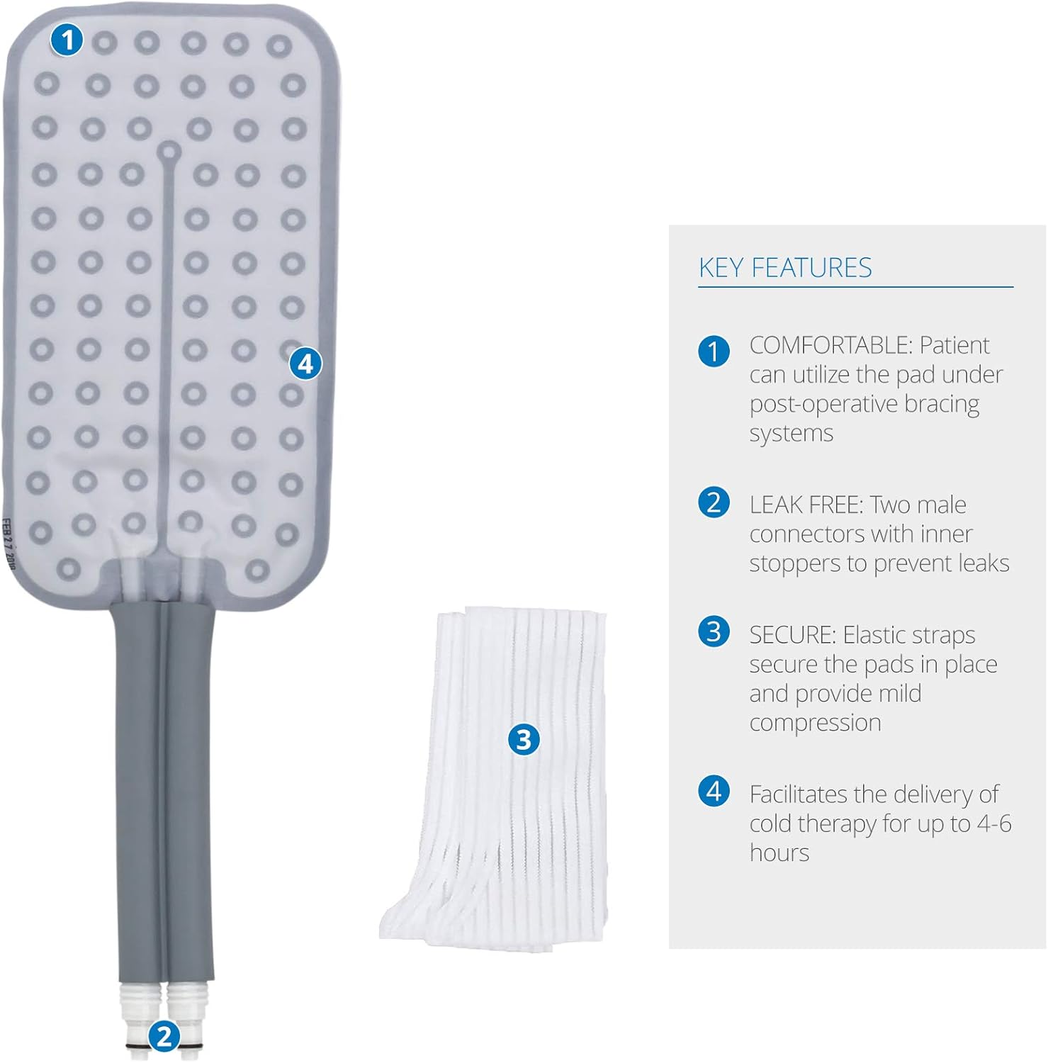 Ossur Cold Rush Compact Therapy Machine System with Rectangle Pad- Ergonomic, Adjustable Wrap Pad Included- Quiet, Lightweight and Strong Cryotherapy Freeze Kit Pump