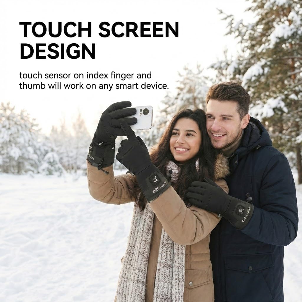 Heated Glove Liners Men Women,Rechargeable Battery Heated Motorcycle Ski Snow Warmer Gloves