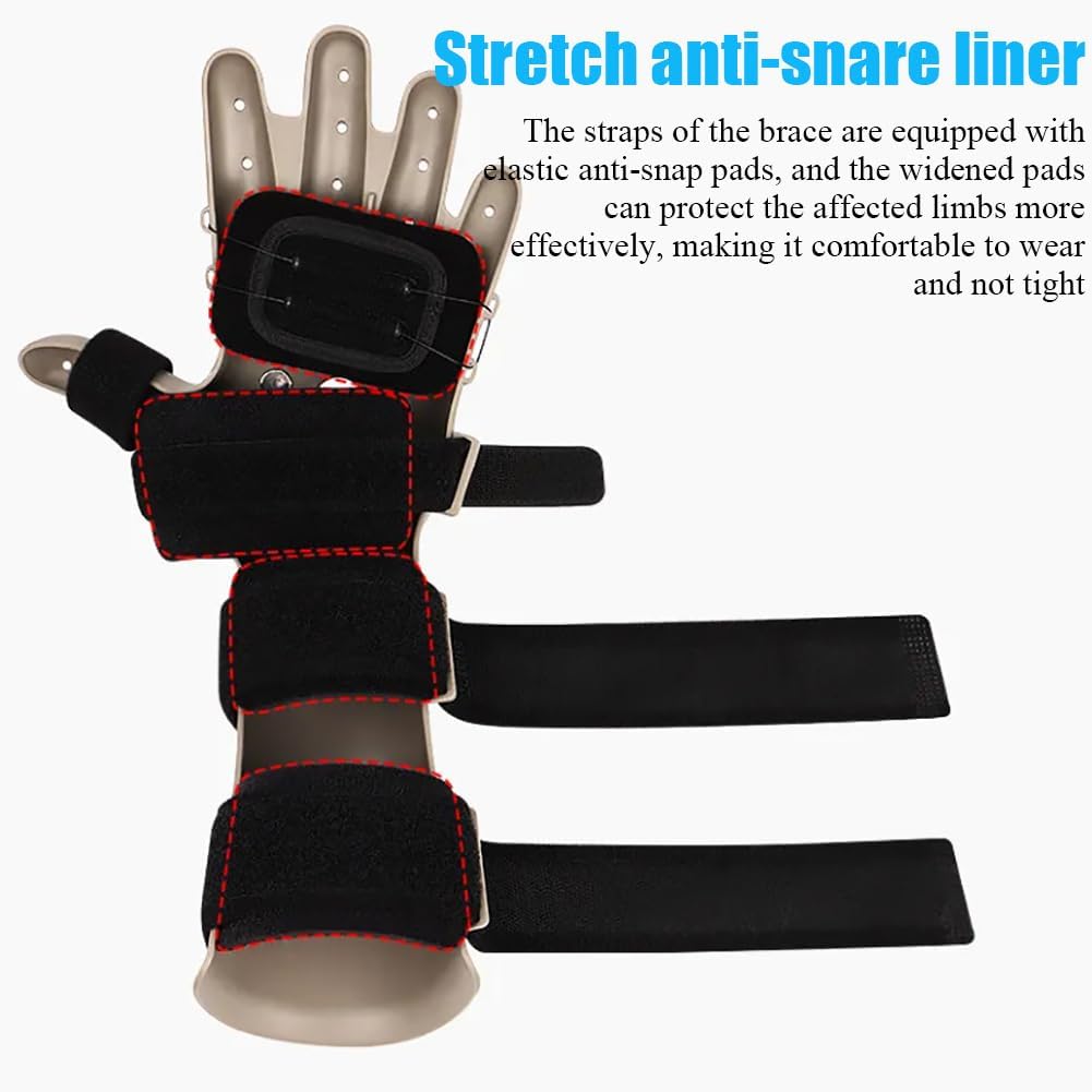 Finger Splint Extension Board, Finger Rehabilitation Device, BOA Lacing System, Quadruple Pressure Fixation, Strap Elastic Adjustable, for Stroke, Hemiplegia, Traumatic Brain Injury