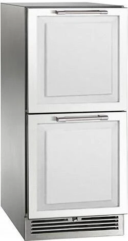 Perlick 15-Inch Signature Series Outdoor Built-In Counter Depth Drawer Refrigerator with 2.8 cu. ft. Capacity in Stainless Steel (HP15RM-4-6)