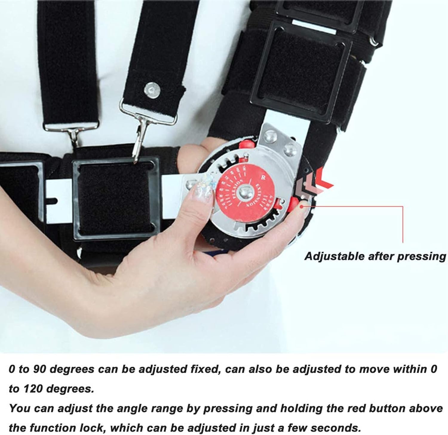 Hinged ROM Elbow Brace Surgery Injury Recovery Pain Relief Adjustable Post Op Elbow Brace Support Post Op Injury Recovery Ligament and Tendon Repairs Stabilizer Splint Arm Injury,Left