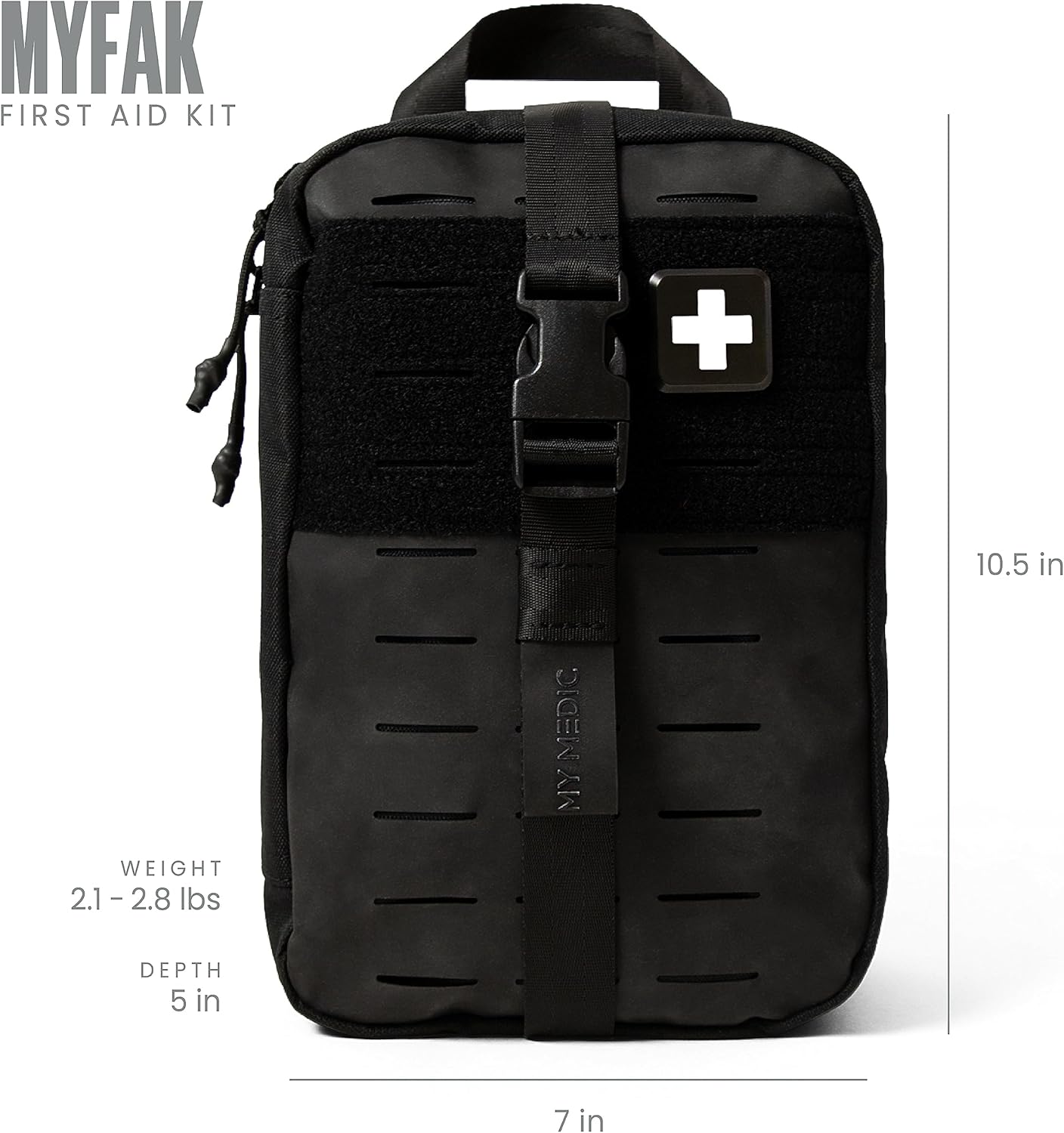 MY MEDIC MyFAK Standard Ifak First Aid Kit - 132 Life Saving Trauma and Medical Items - HSA&FSA Eligible Survival Kit for Camping or Your Car - Black