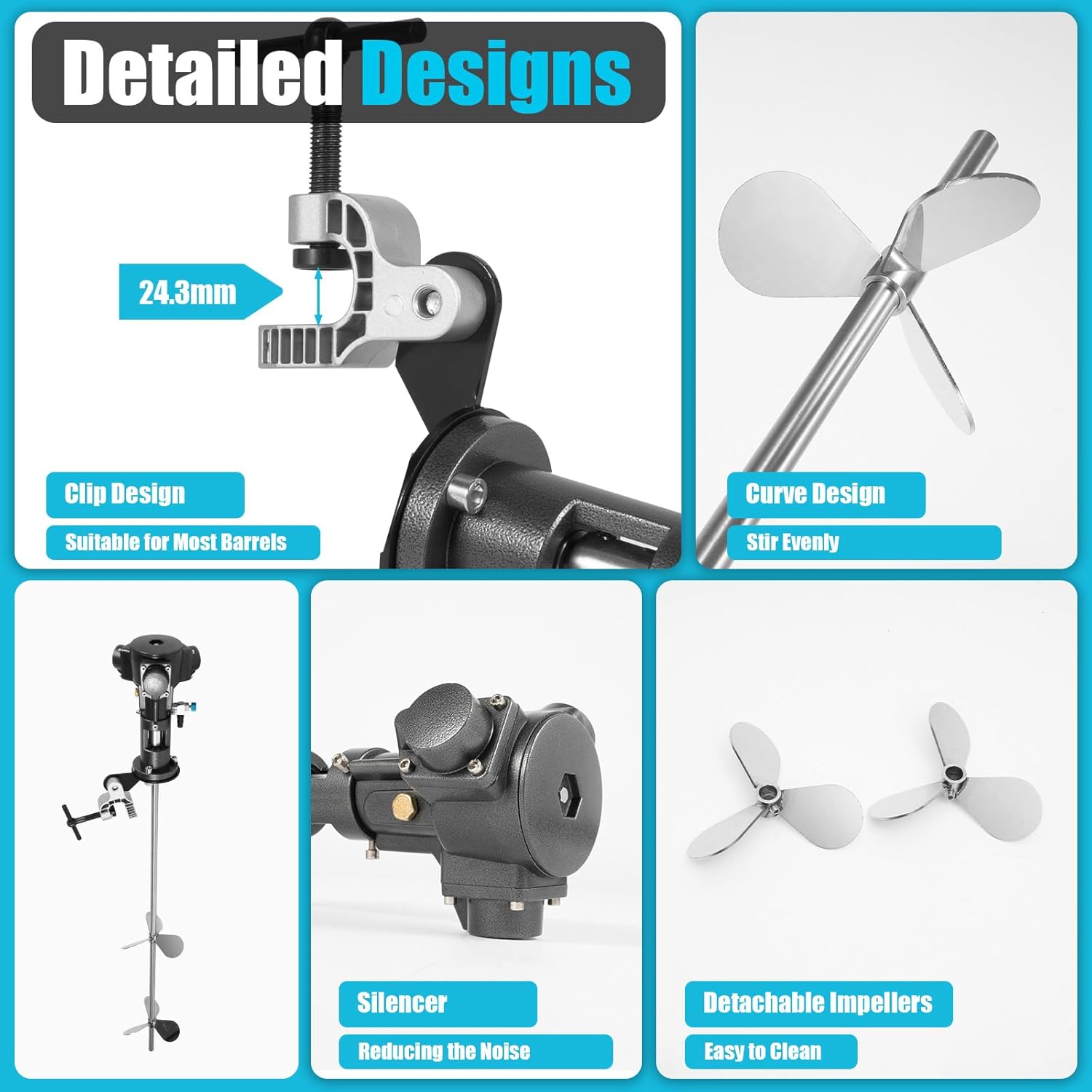 50 Gallon Pneumatic Mixer - 2000 RPM Stainless Steel Automatic Paint Mixer Machine with Adjustable Height for Chemical Plants and Ink Coating Mixing Tool