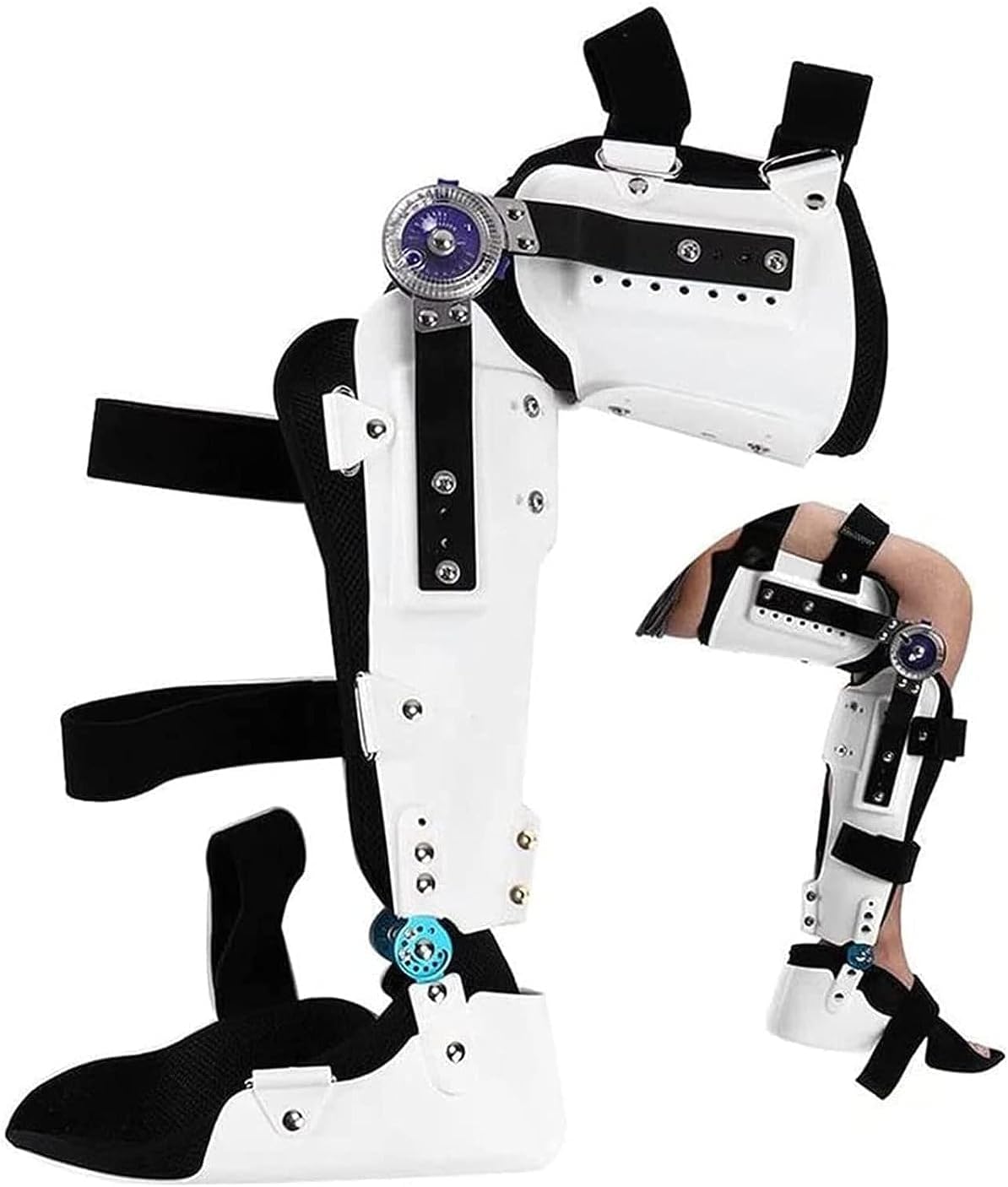 Adjustable Hip Joint Fixation Bracket, Adjustable Hip Knee Ankle Foot Supports Brace Reusable Hip Knee Ankle Foot Orthosis Braces, Hinged Knee Supports Stabilization Thigh Knee Joint Ankle Foot Fixed