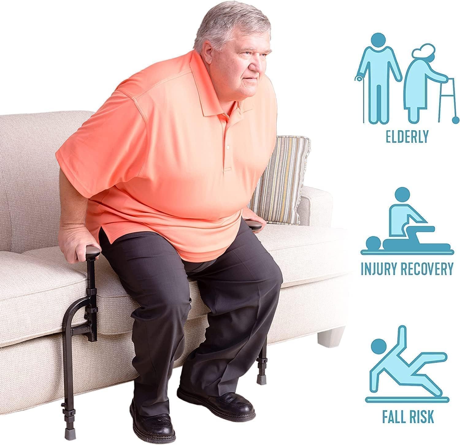 Stander Heavy Duty EZ Stand-N-Go, Bariatric Chair Lift Assist for Elderly, Grab Bar Standing Handle for Seniors, Daily Living Mobility Aid