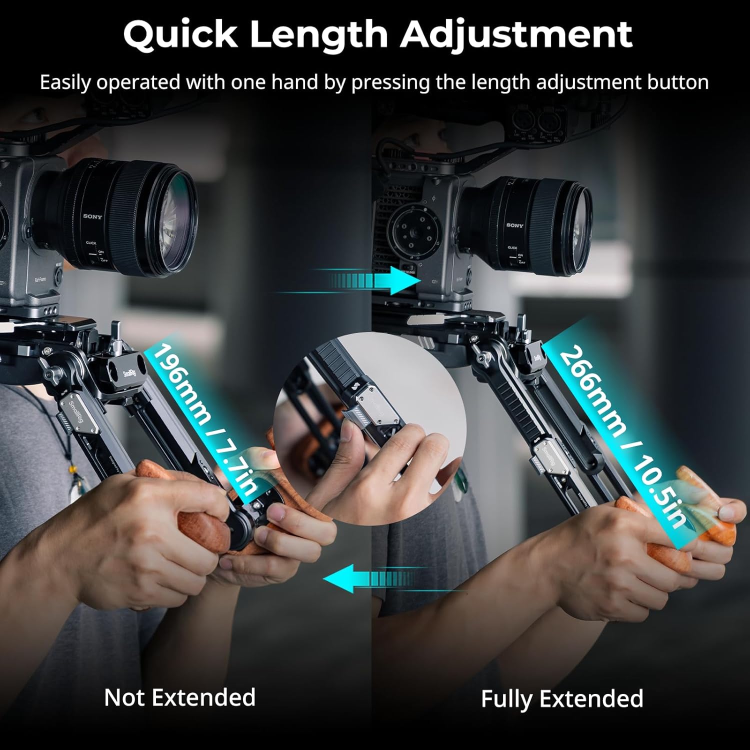 SmallRig Shoulder Rig Extension Arm Adapter Part + Quick Release Shoulder Plate for Sony VCT-14
