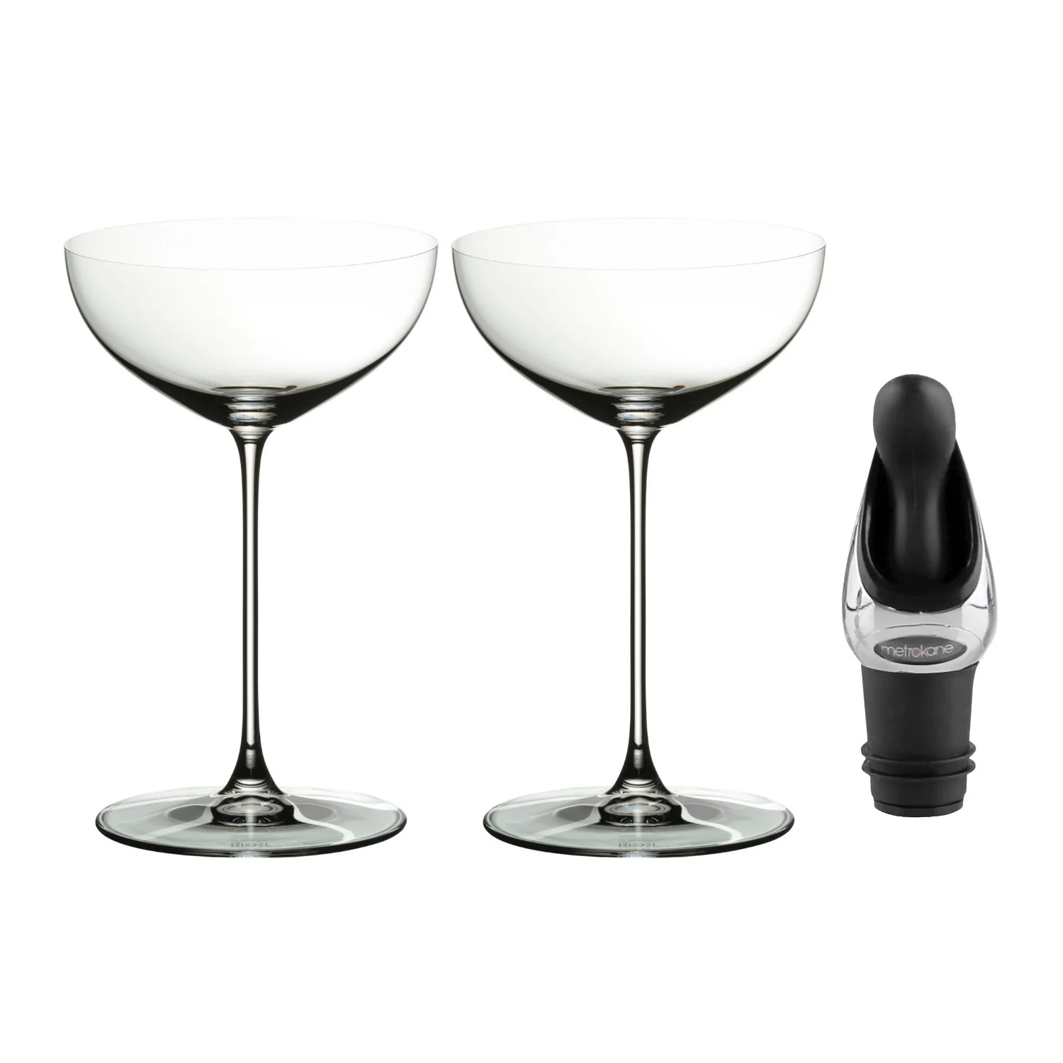 Riedel Veritas Moscato/Coupe/Martini Glass (2-Pack) with Wine Pourer