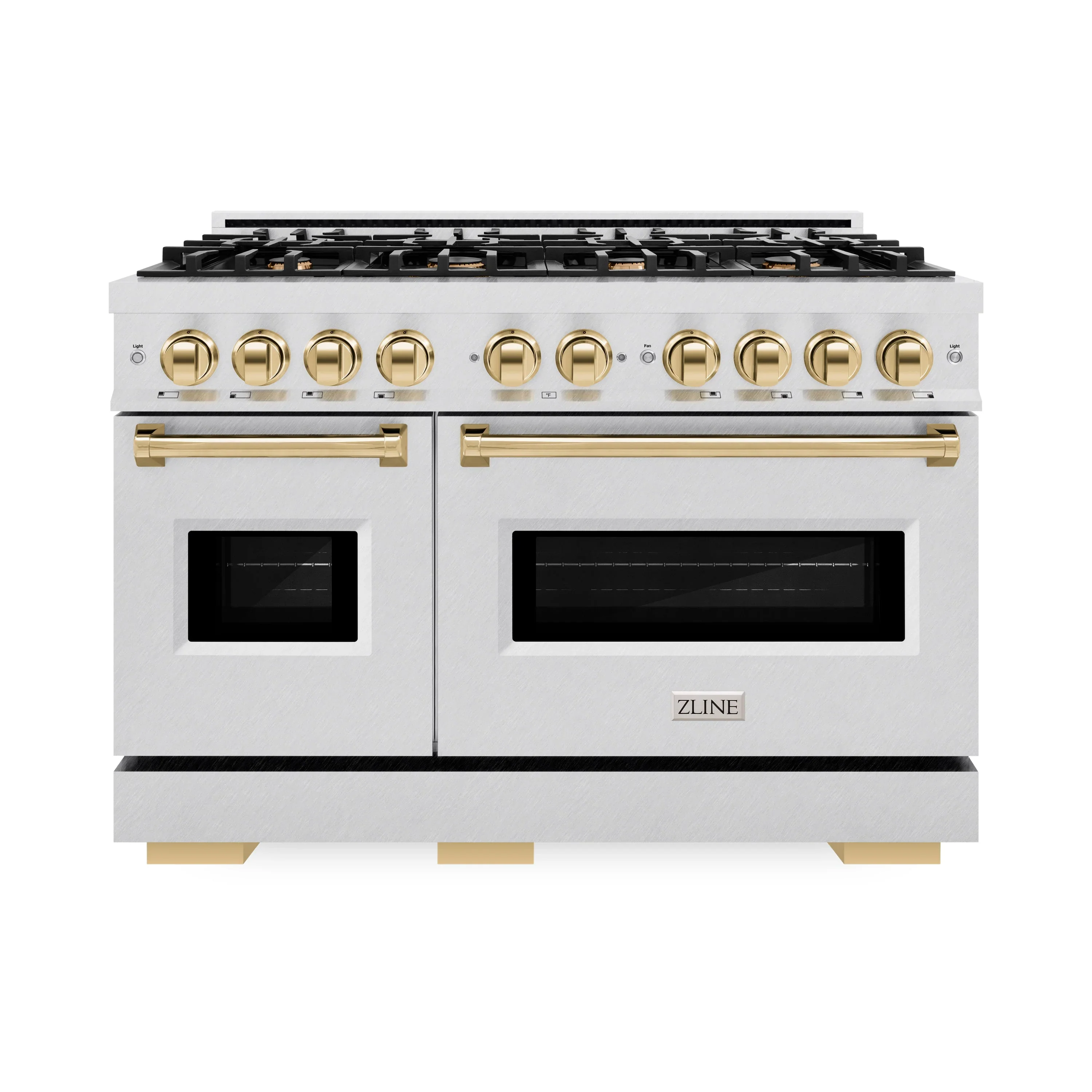 ZLINE Autograph Edition 48-Inch Classic Series Dual Fuel Range with 8 Gas Burner Cooktop and 6.7 Cu. Ft. Electric Convection Oven in Satin Stainless Steel with Gold (CDRSZ-48-G)