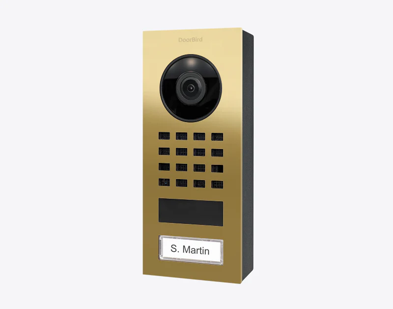 DoorBird D1101V Surface-Mount IP Video Intercom in Brass