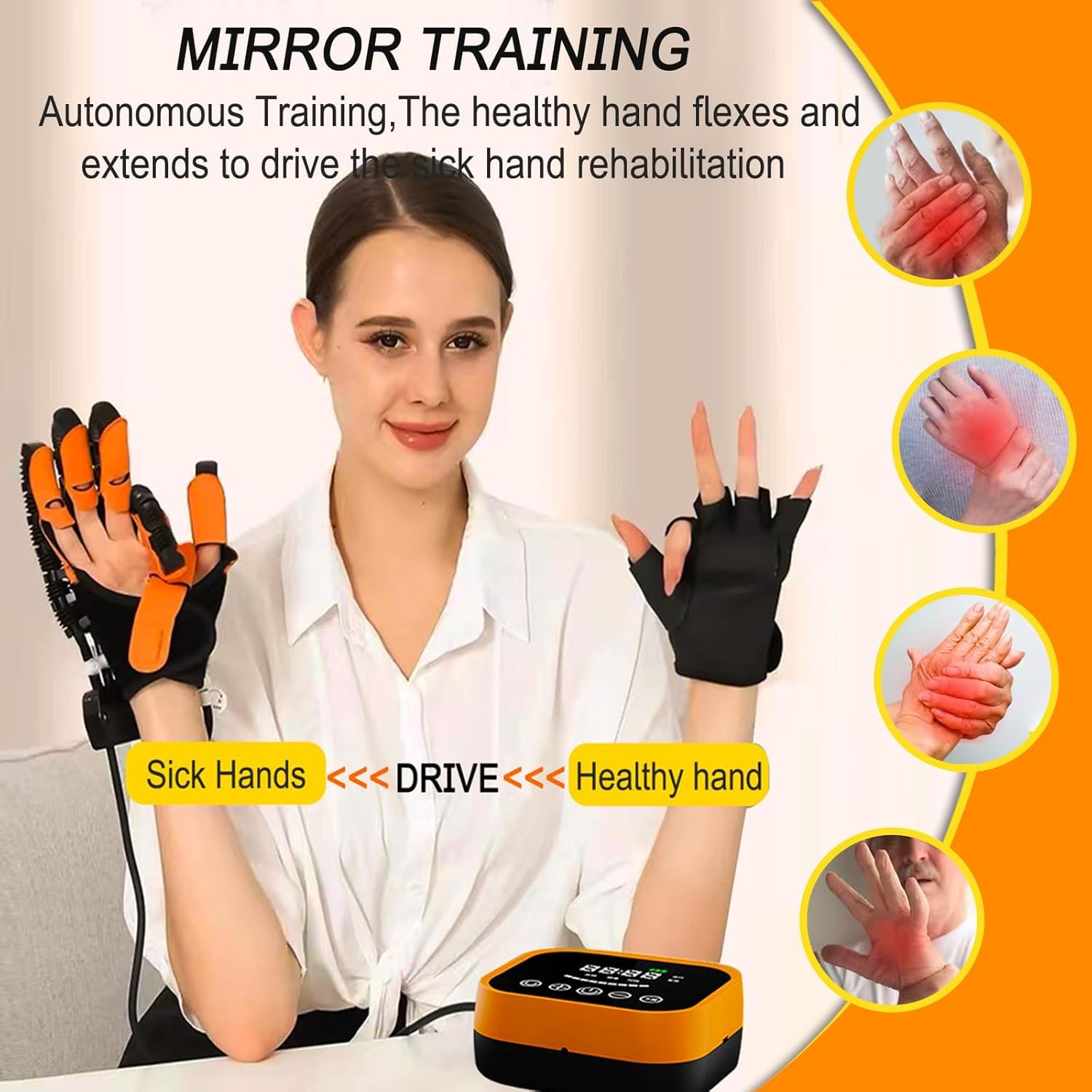 Rehabilitation Robot Gloves Upgrade Stroke Hand Therapy Equipment, Automatic Hand Trainer Gloves