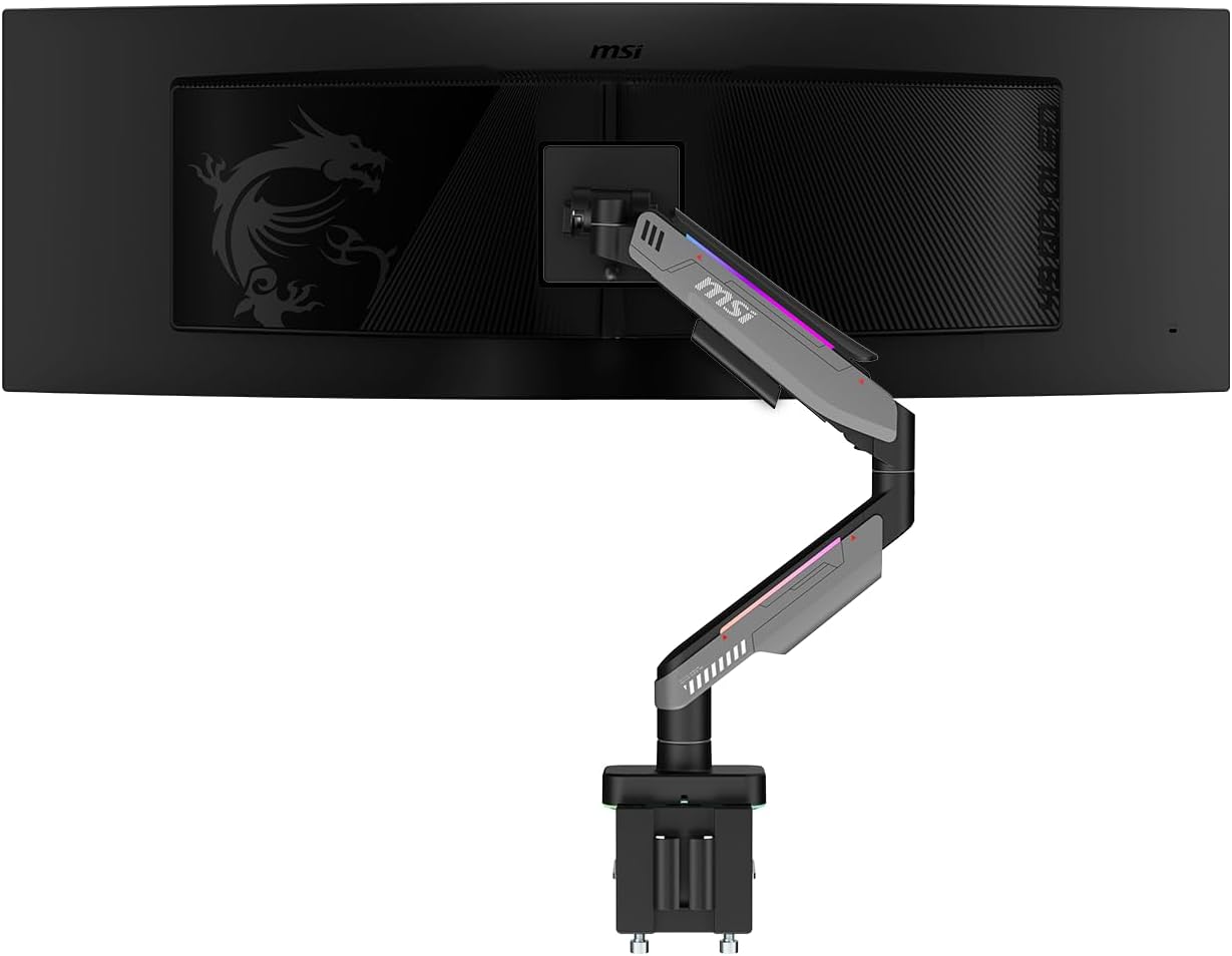 MSI MPG MT201R V2 - Premium RGB Single Monitor Stand Arm, Supports 17-49