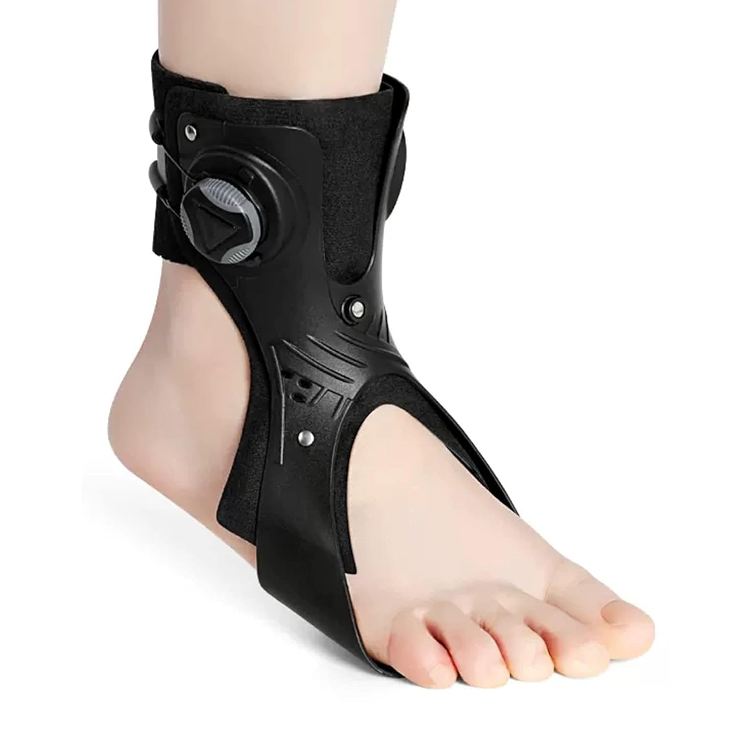 Medical Grade Adjustable Foot Orthosis Brace for Walking, Drop Foot Brace Orthosis Ankle Brace Support With Comfortable Inflatable Airbag for Hemiplegia Stroke Shoes Walking, Large, Left