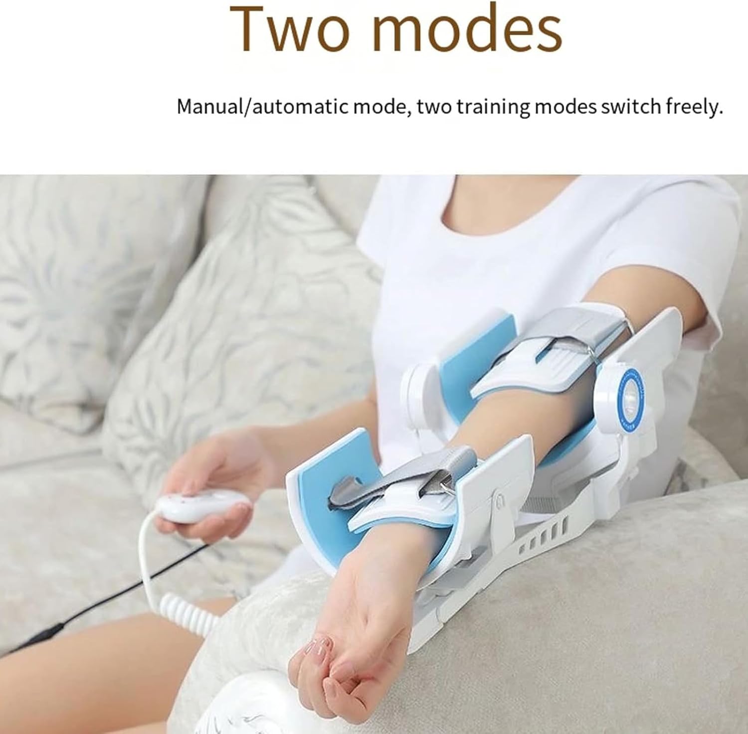 Electric Elbow Joint Rehabilitation Device, Hinged Elbow Brace Arm Exerciser, -5~150°Full-Angle Exercise and Adjustable Speed with Remote, for After Arm Fracture and Hemiplegia