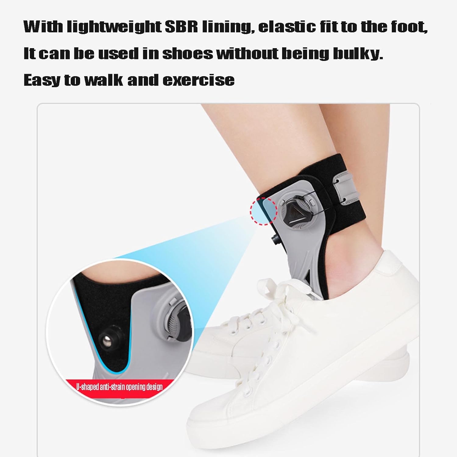 AFO Drop Foot Brace Foot Stabilizer - Foot Up Ankle Foot Orthosis Support Inflatable Airbag, Foot Drop Orthopedic Brace,A/Right,M