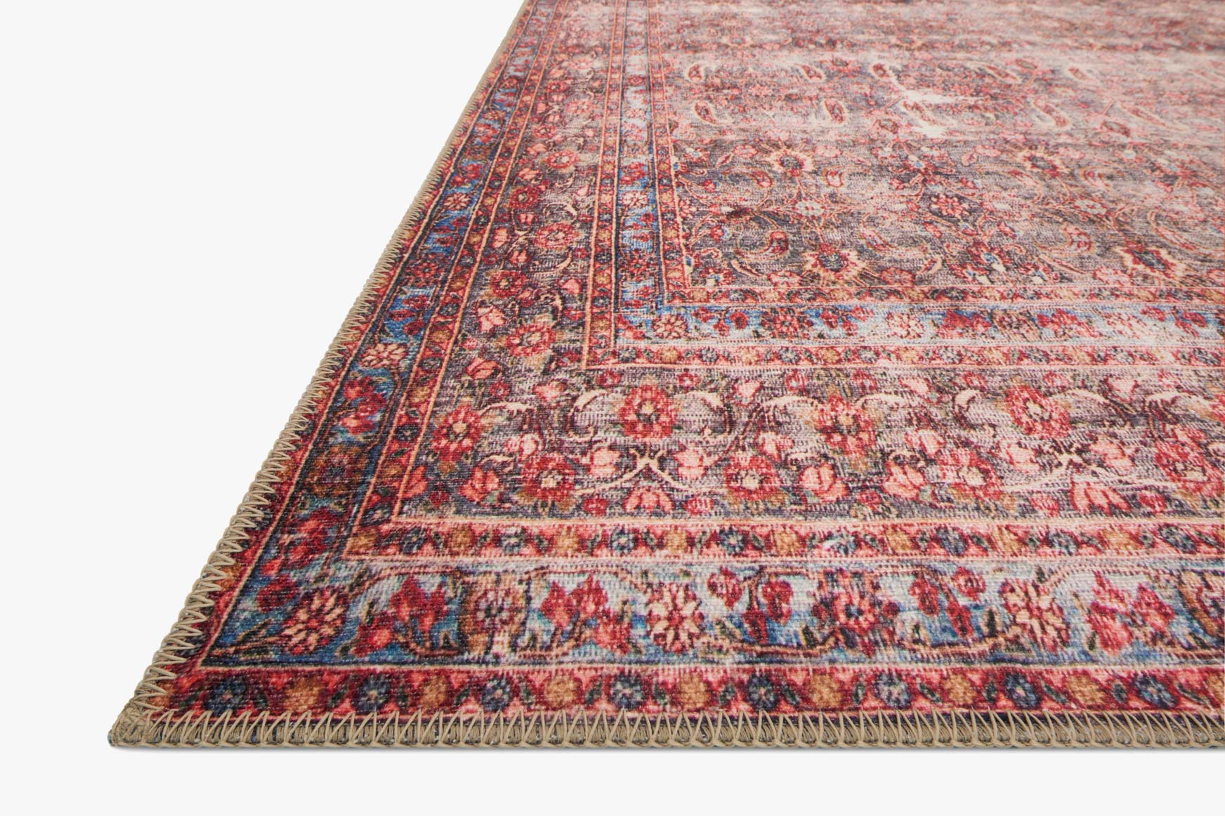 Loloi II Loren Collection - Traditional Power Loomed Rug in Eggplant & Crimson (LQ-05)