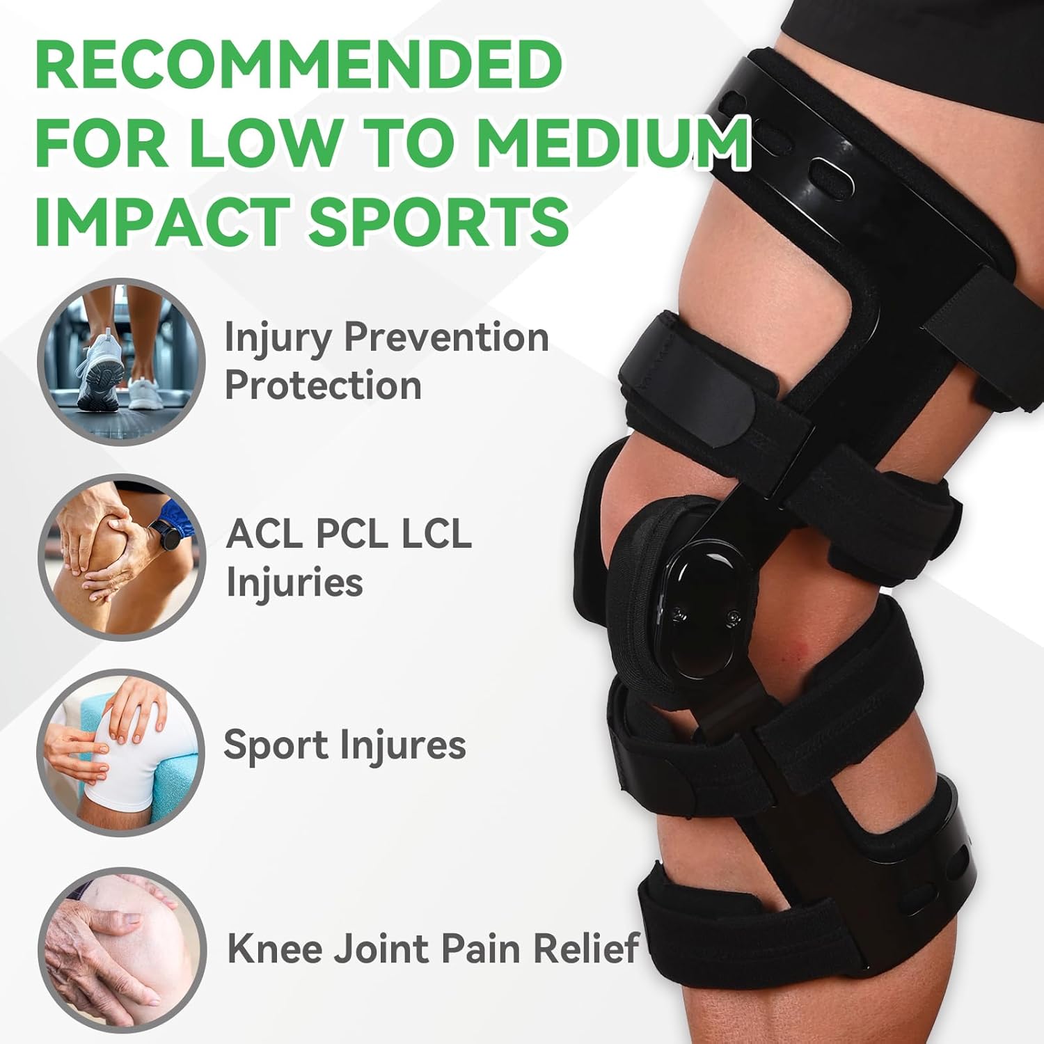 Orthomen Functional Knee Brace, for ACL MCL PCL Meniscus Ligament Sports Injuries, Adjustable Hinged ROM Orthopedic Knee Orthosis for Men & Women (XXL-Left)