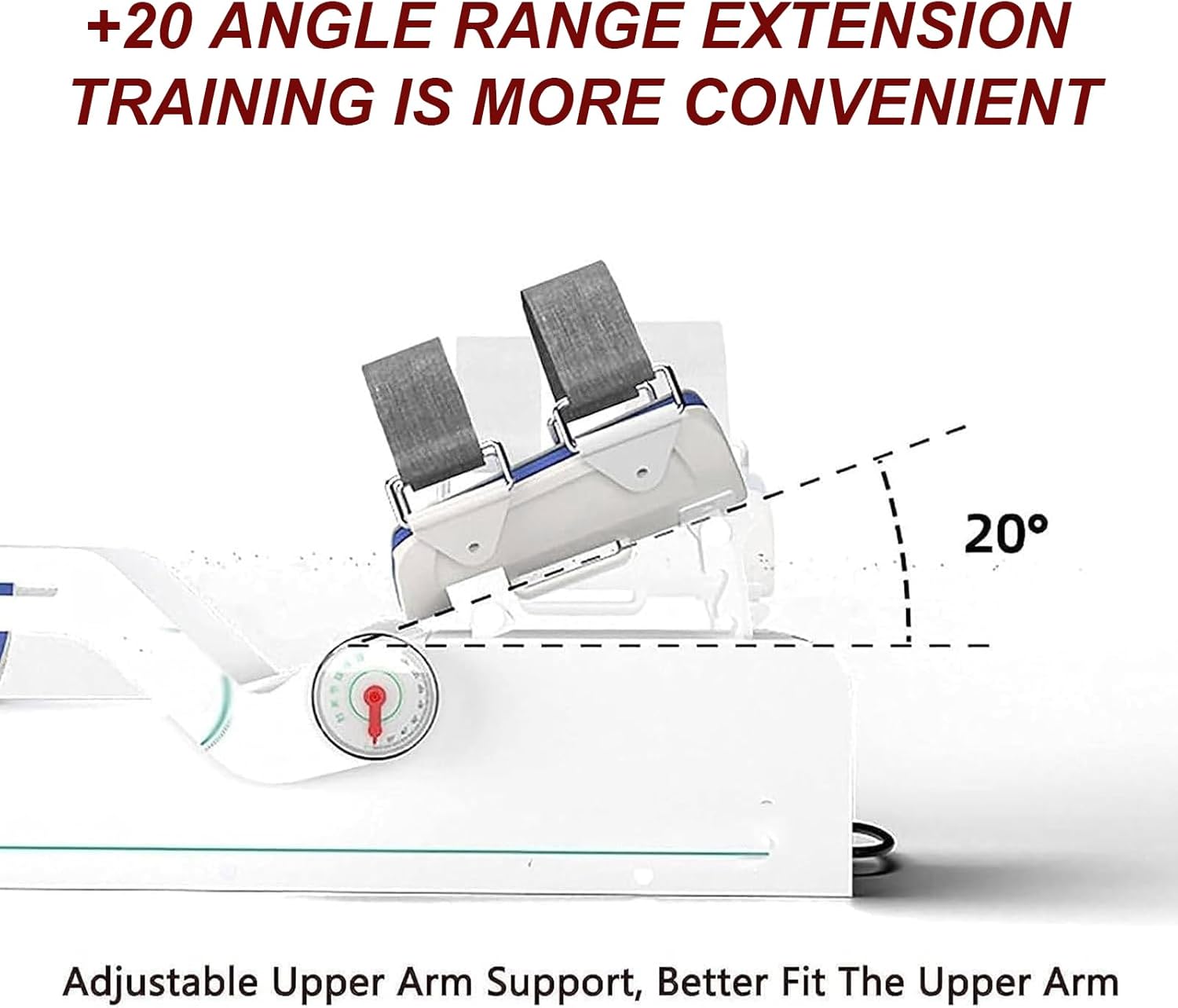 Brace Electric Elbow Joint Rehabilitation Device, Adjustable (-10-150°) Full Angle Practice, +20° Angle Extended Range, Elbow Arm Flexion and Extension Trainer