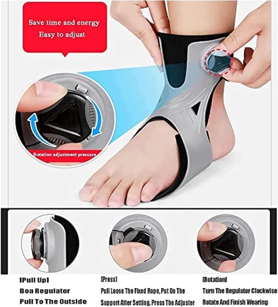 Ankle Orthosis Splint Support, Foot Drop Orthotic Brace, Adjustable Ankle Brace Corrector for Hemiplegia Stroke Shoes Walking Foot Stabilizer(Left,Large)