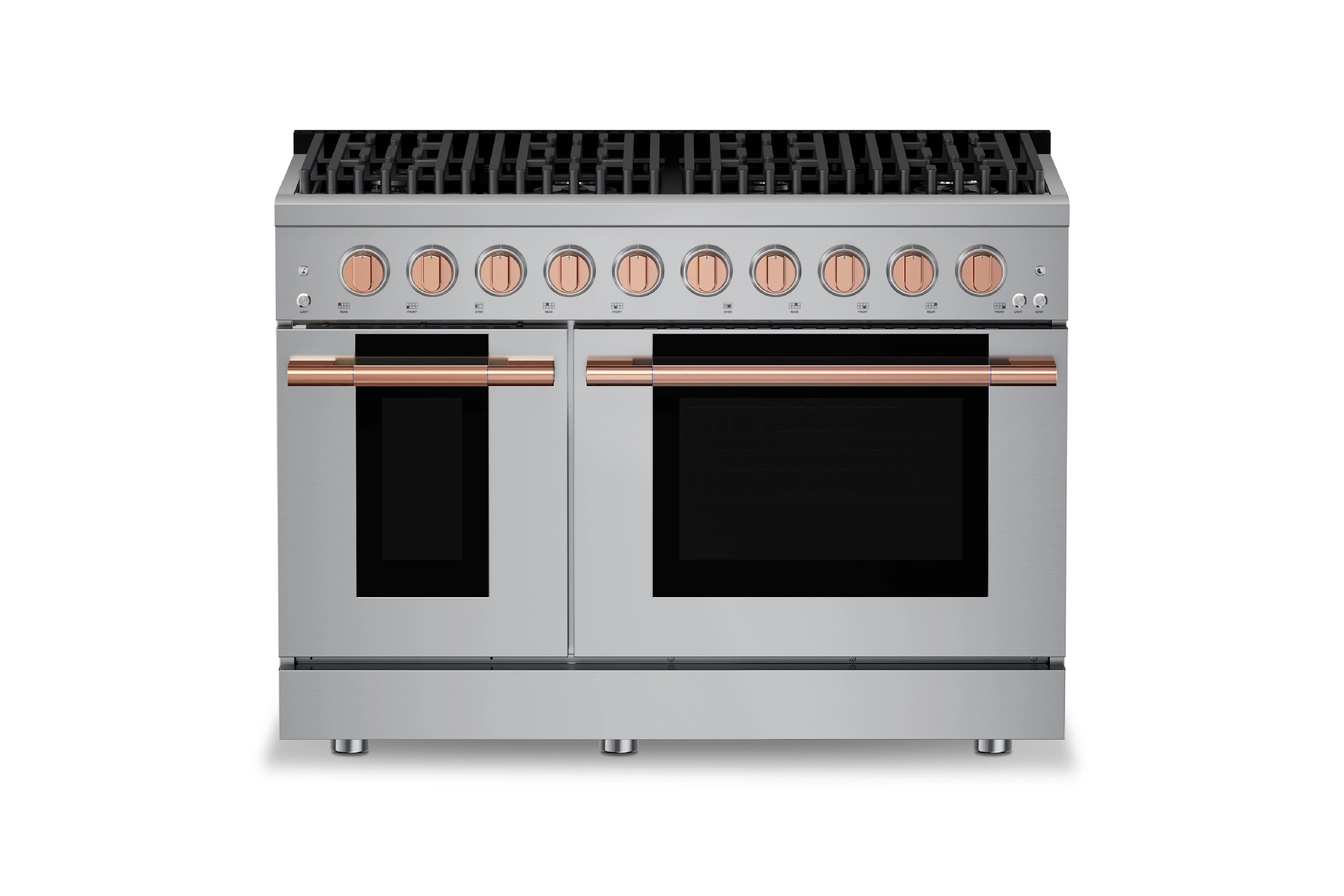 Hauslane HausPro Series 48-Inch Gas or Dual Fuel Range with 8 Burners and Convection Oven in Stainless Steel