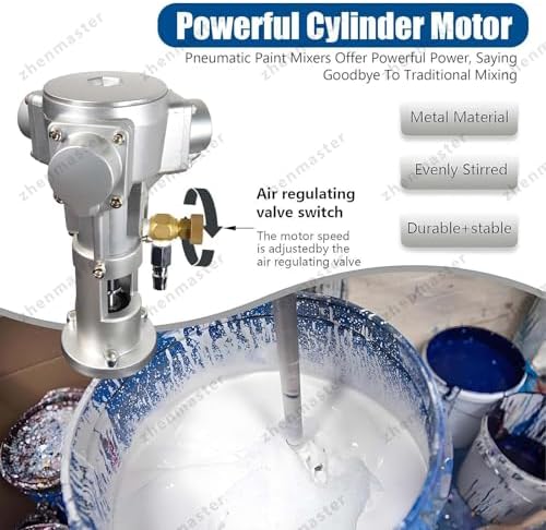 High Efficiency Pneumatic Mixer Air Agitator with Folding Propeller & Hanger - Ideal for Paint, Ink, Resin, Adhesive Mixing & Dissolution