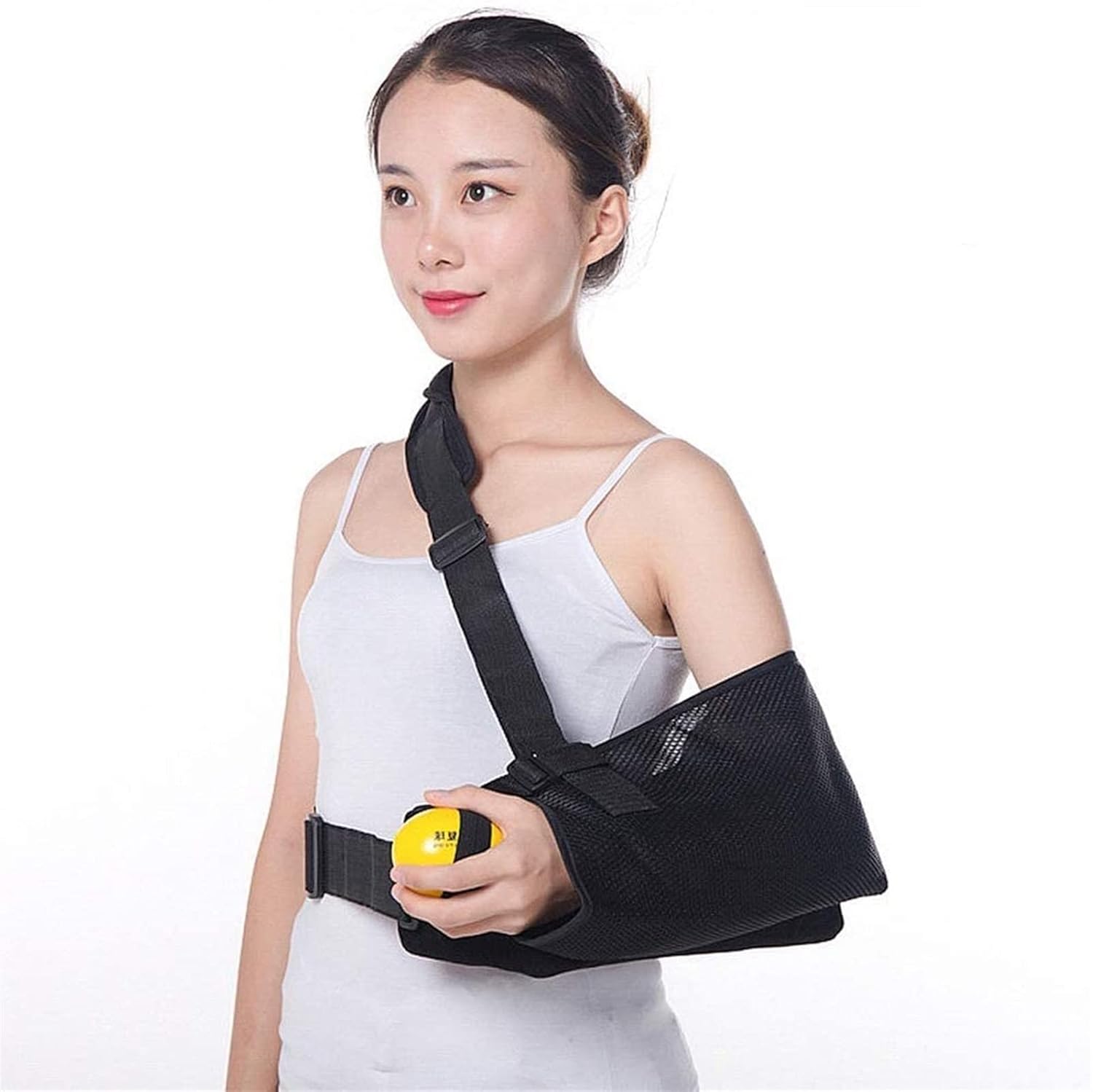 Arm Sling, Adjustable Breathable Shoulder Abduction with Pillow Arm Sling with Armrest Cushion Pads Arm Brace Support, for Subluxation, Dislocation, Sprain, Strain