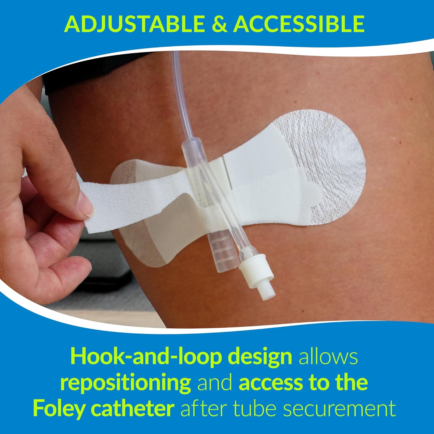 TIDI 3400LFC Grip-Lok Foley Catheter Securement Device ― Large ― Pack of 100 ― White ― Flexible Material ― Low-Profile Design for Comfort― Home Healthcare ― FSA Eligible Medical Supplies