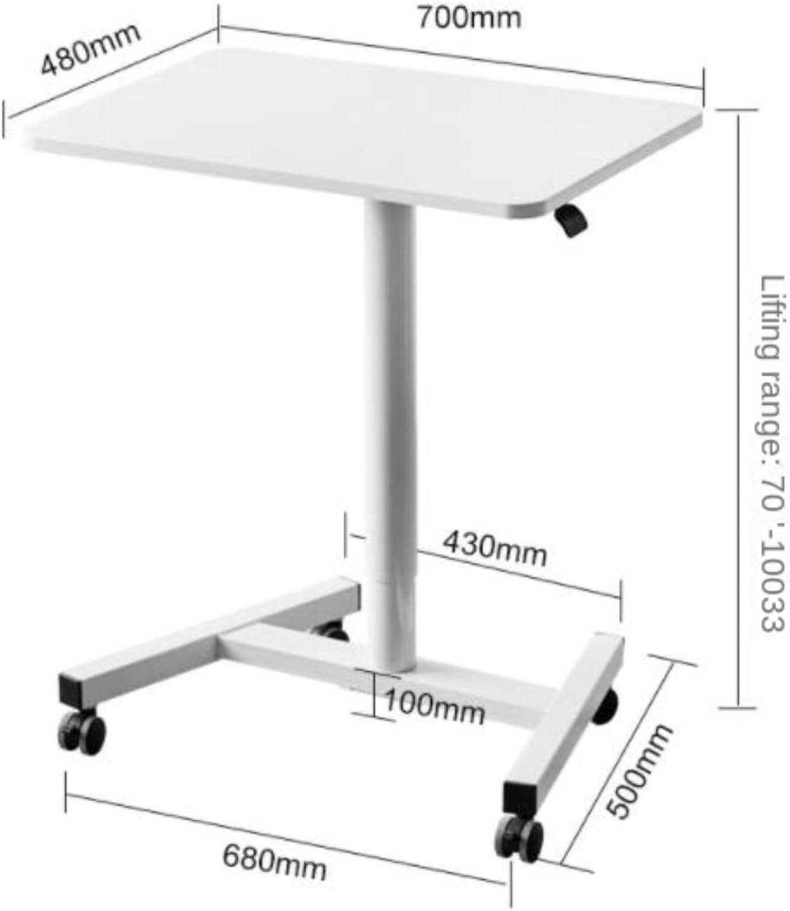 Overbed Bedside Table Side Table Height Adjustable Mobile Standing Desk Lifting Overbed Bedside Lightweight Home Hospital Use