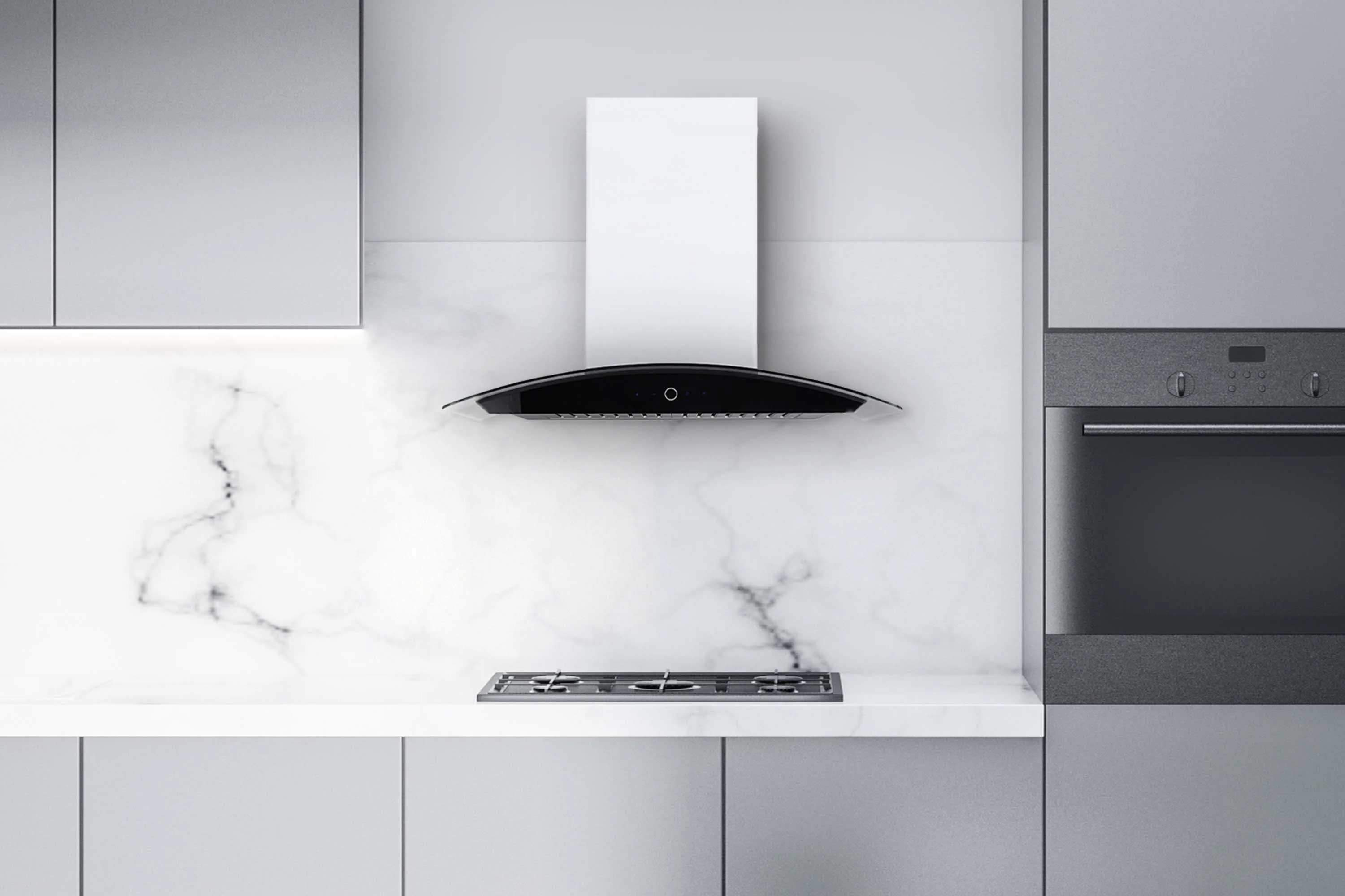 Hauslane 450 CFM Wall Mount Touch Control Range Hood with Tempered Glass in Stainless Steel (WM-639SS)