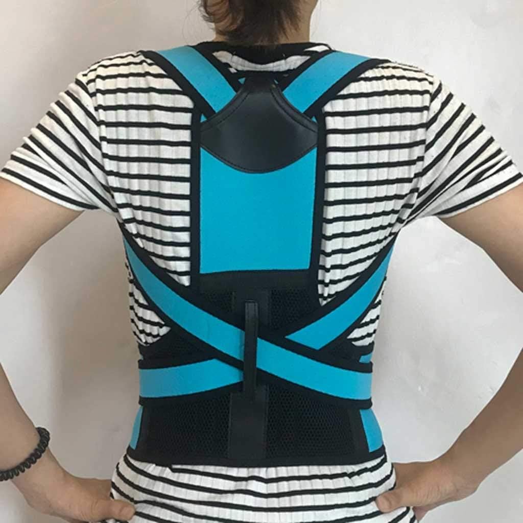 Back Posture Corrector Spine Back Posture Elastic Clavicle Posture Correction Back Support Braces Back Belt(Blue,Large-XL)