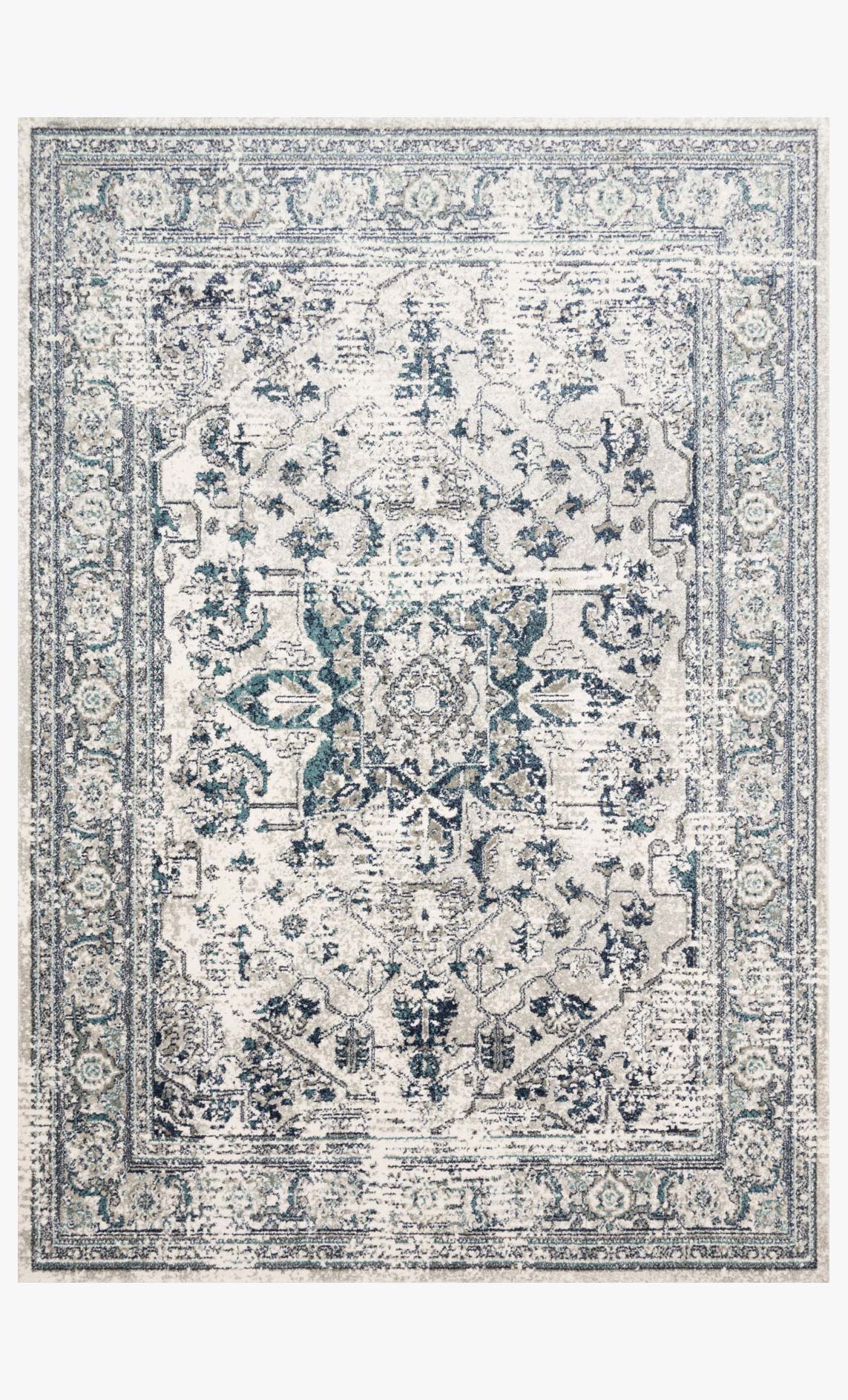 Loloi Joaquin Collection - Traditional Power Loomed Rug in Lt. Green & Blue (JOA-01)