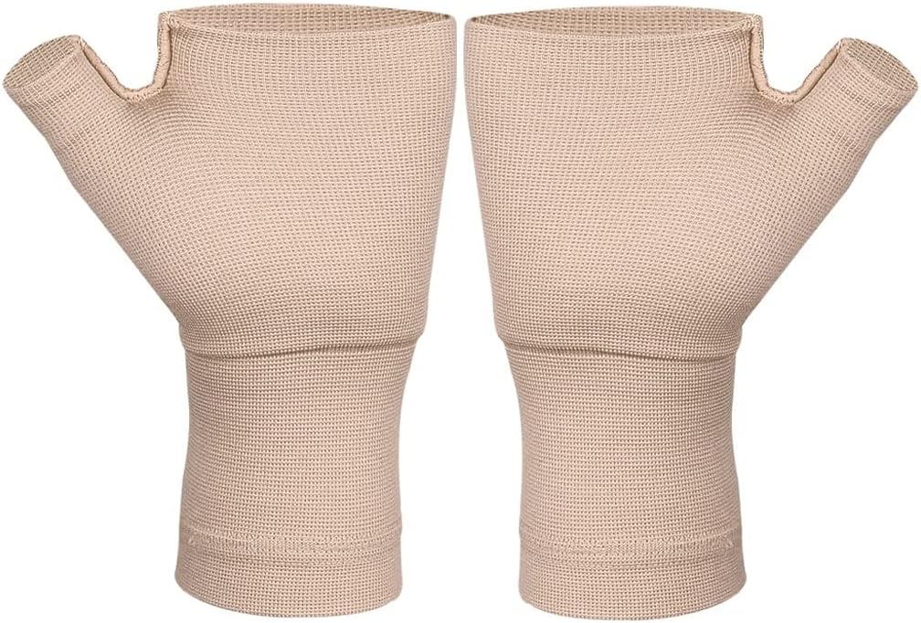 Compression Gloves, Carpal Tunnel for Computer Typing Dailywork, Support for Hands and Joints(Beige)