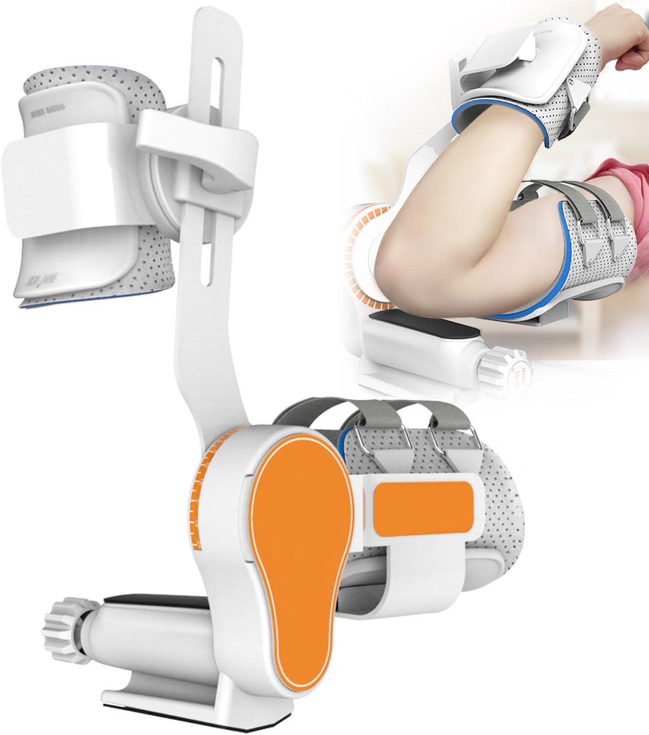 Wrist Elbow Support Brace, Elbow Brace Arm Exerciser, Elbow Joint Rehabilitation Training Device, Adjustable - 15° Extension and 170° Flexion