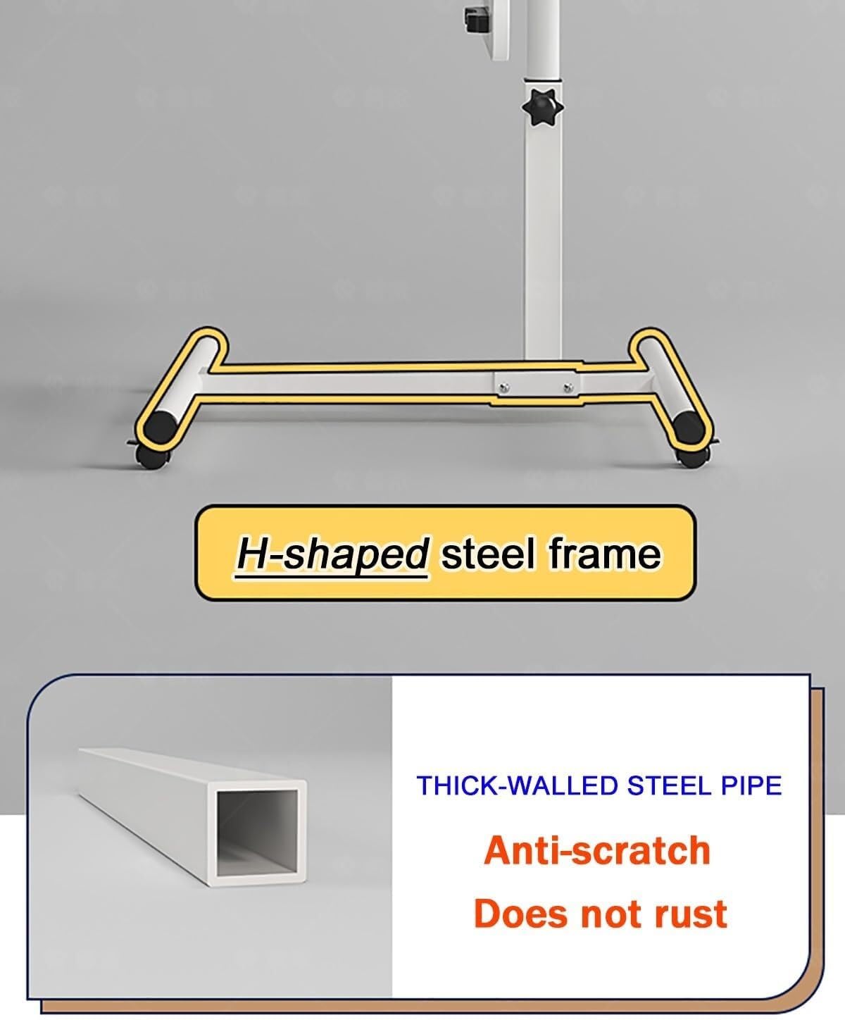 Bedtable, Adjustable Hospital Bed Table with Wheels, Medical Overbed Table Tray Table Height Adjustable 23