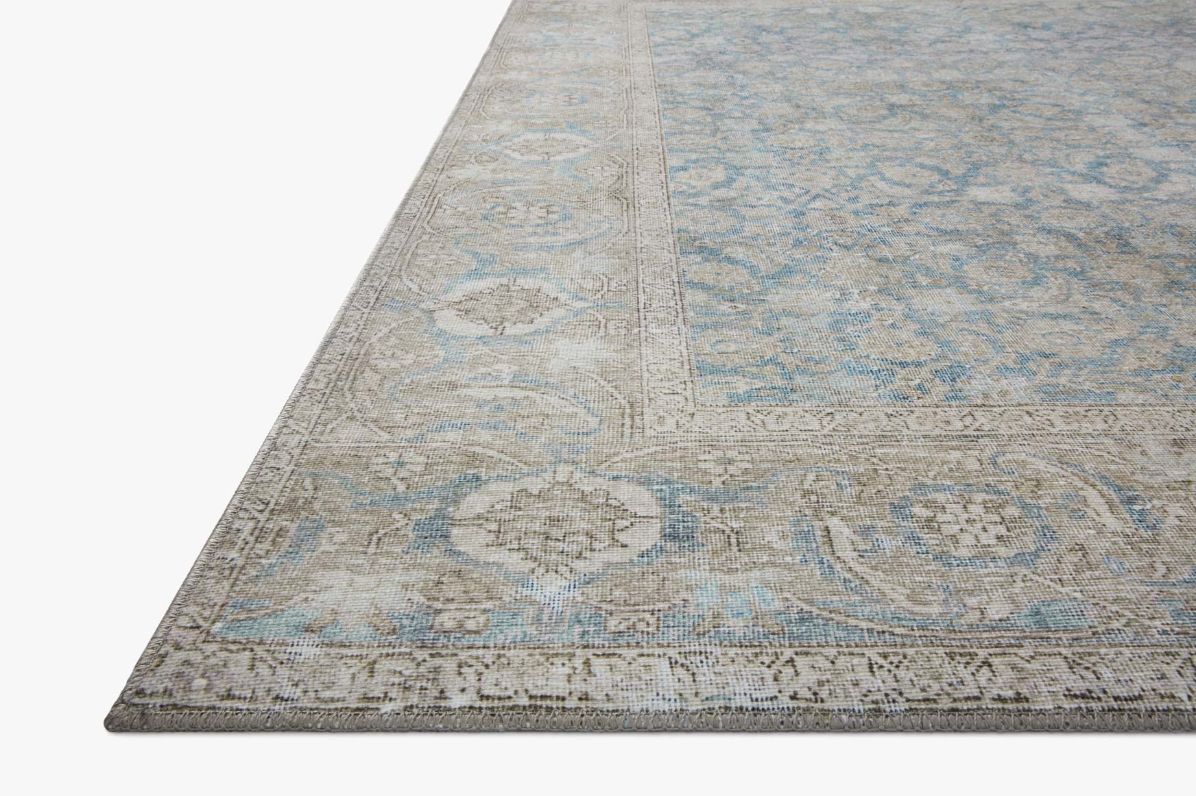 Loloi II Wynter Collection - Traditional Power Loomed Rug in Ocean & Silver (WYN-10)