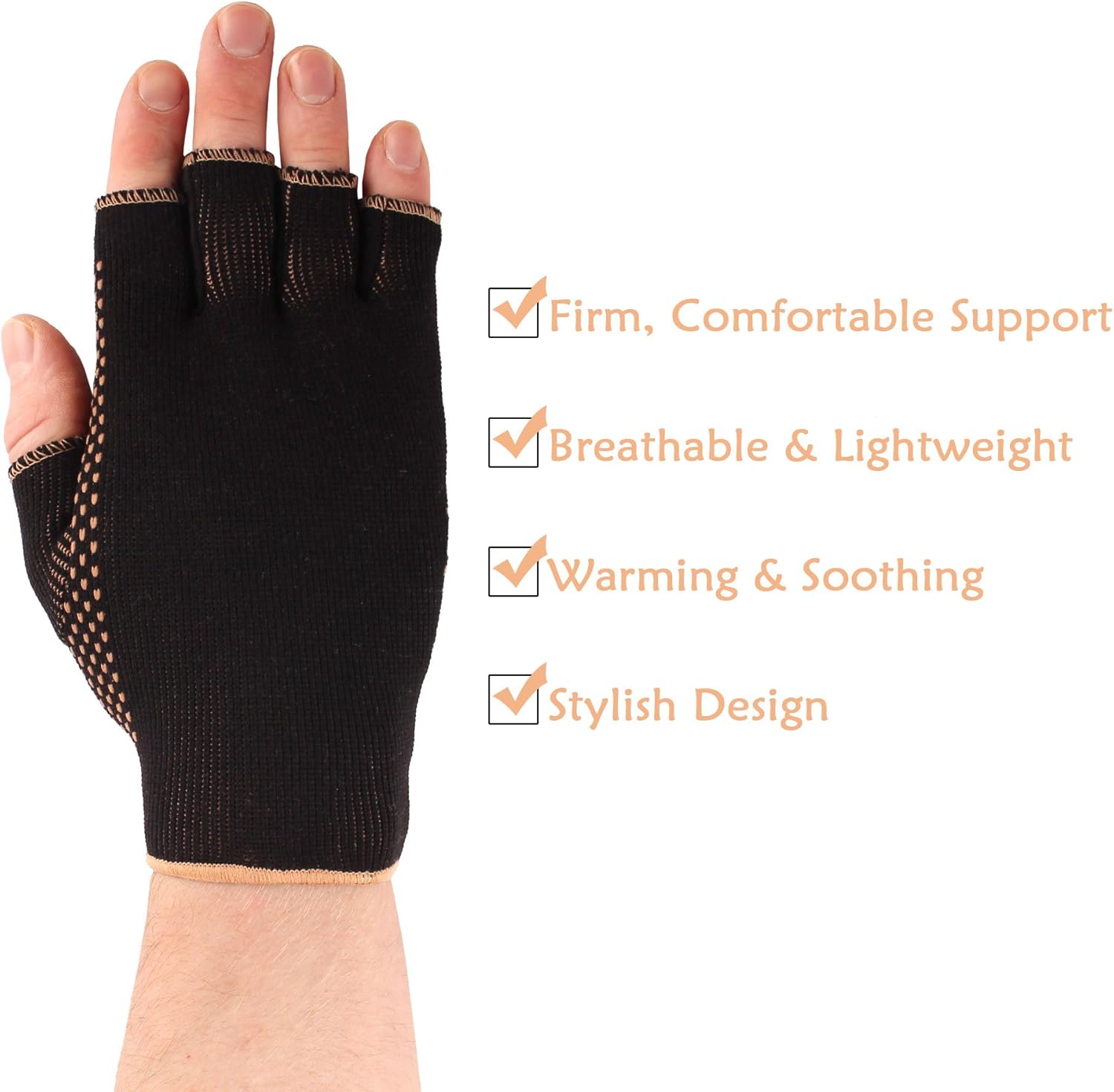 Copper D 1 Pair Black Copper Rayon from Bamboo Copper Compression Gloves
