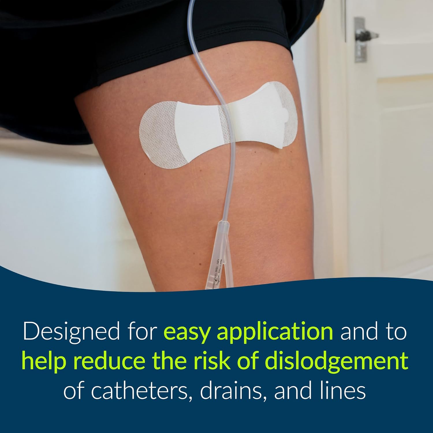 TIDI 3400L Grip-Lok Large Securement Device ― Pack of 100 ― Catheter Stabilization Device ― White ― Flexible Material ― Low-Profile Design for Comfort― Home Healthcare ― FSA Eligible Medical Supplies