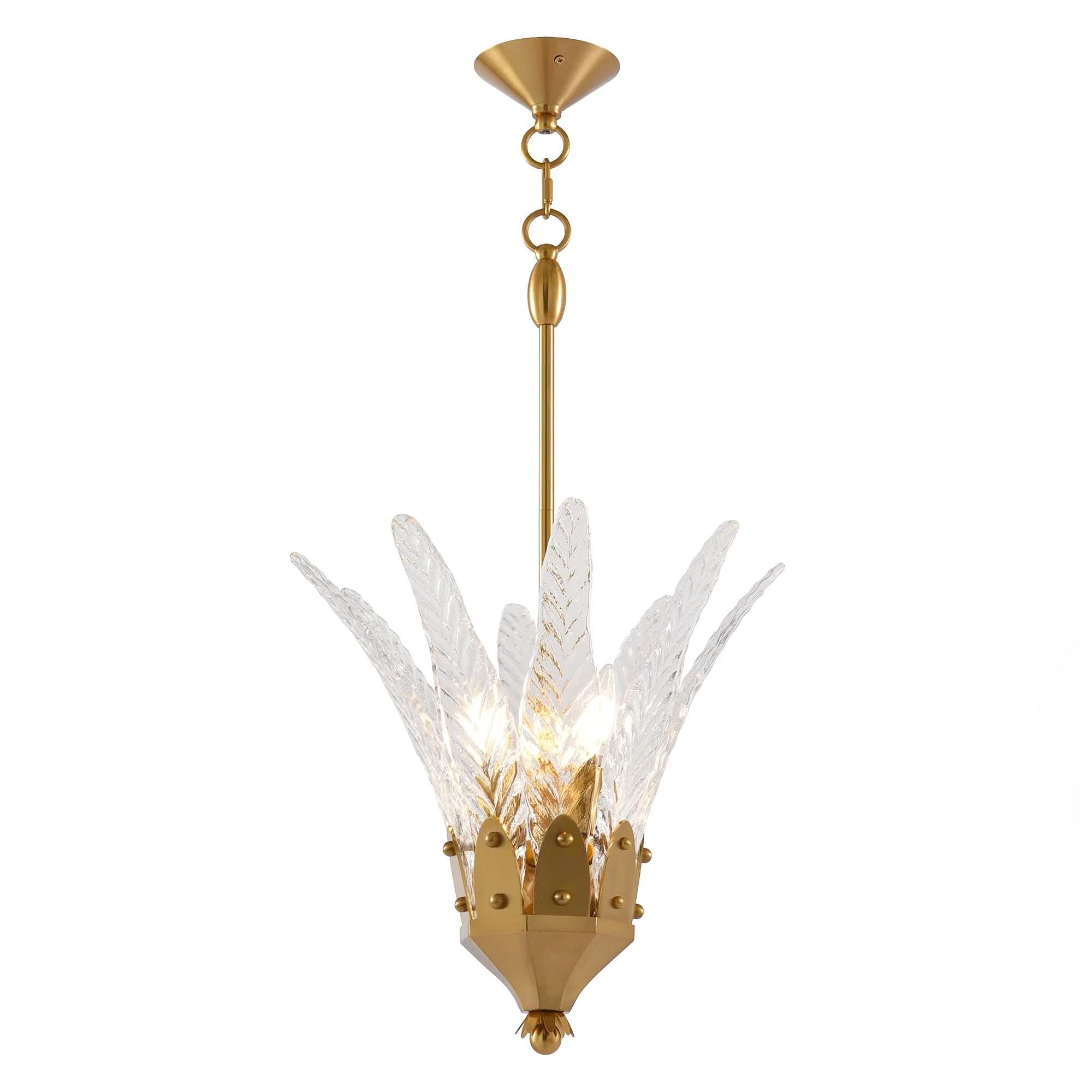 Parrot Uncle 17-Inch Vito 3-Light Feather-Shaped Island Pendant Light (D3014)