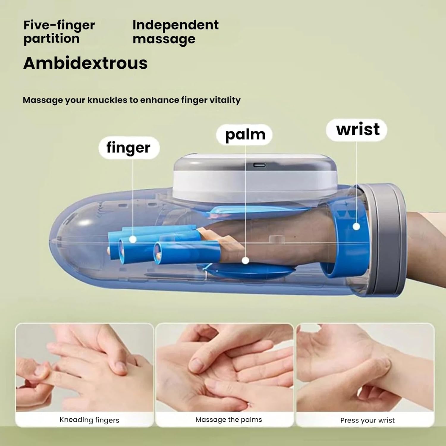 Hand Massager with Heat and Compression,Hand Massager Glove, Helps Soothe Hands Fatigue, Carpal Tunnel and Arthritis Discomfort,3 Modes, 5 Gears, Scheduled Shutdown