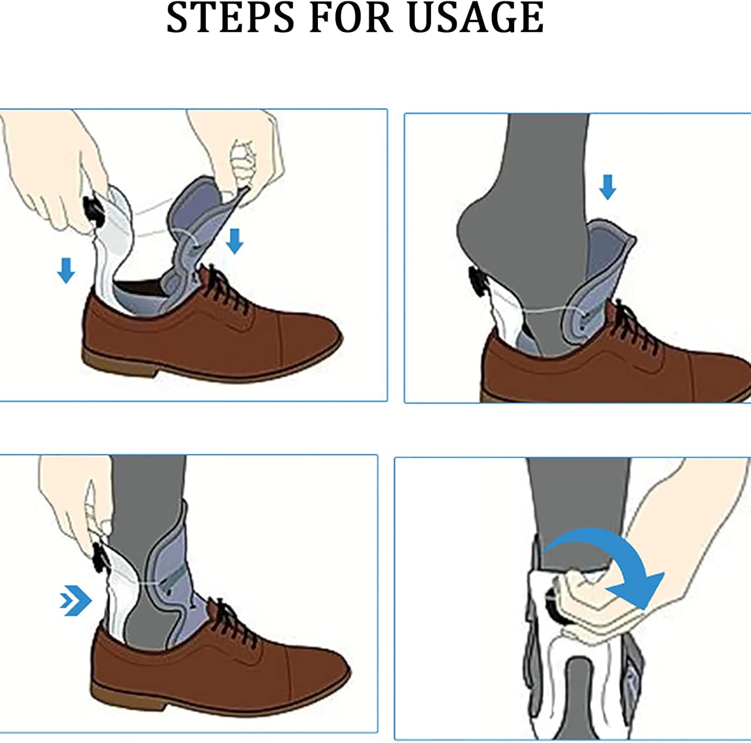 Drop Foot Brace, AFO Ankle Fixation Device, Bionic Foot Structure, Adjustable Foot Drop Brace Assist Strap, for Plantar Fasciitis, Arch Foot Pain, Achilles Tendonitis Support for (Right-XL