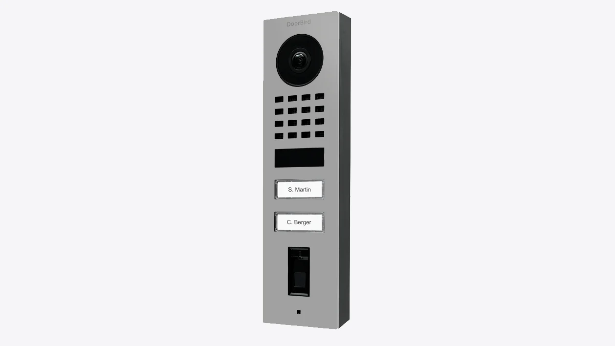 DoorBird D1102FV Fingerprint 50 Surface-Mount IP Video Door Station in White Aluminium, RAL 9006