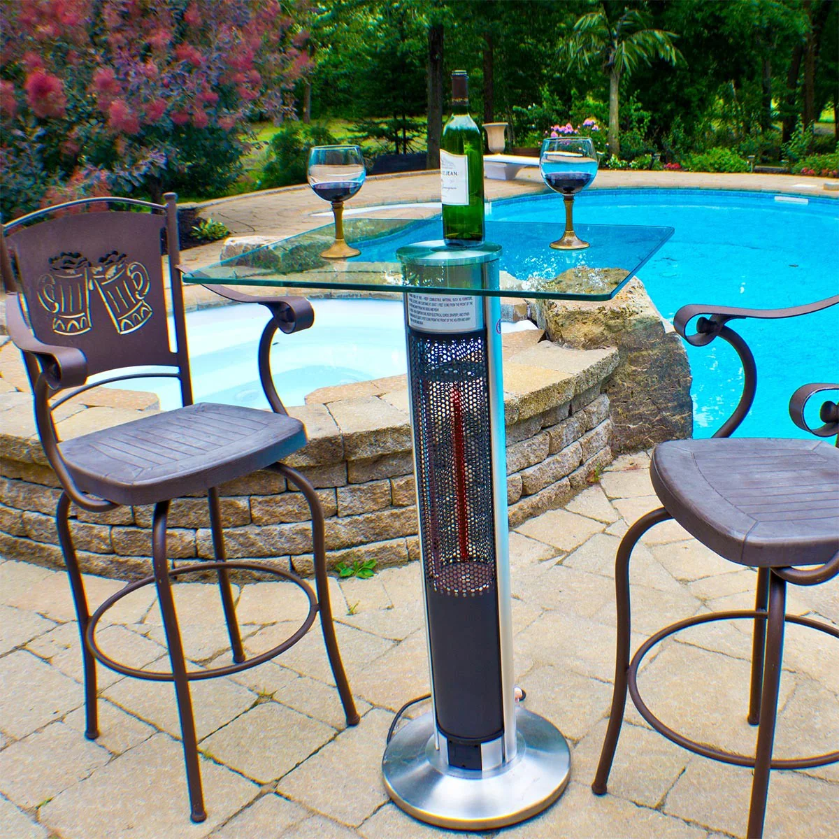 Ener-G+ 1500 Watt Electric Patio Heater w/ Glass Top Table