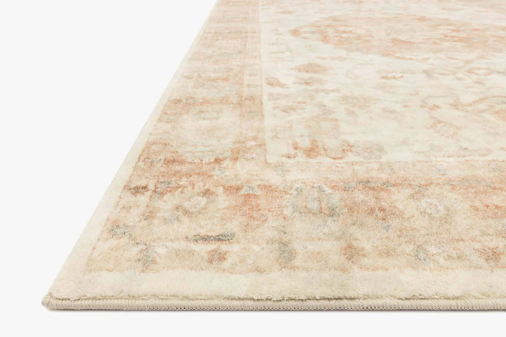 Loloi II Rosette Collection - Traditional Power Loomed Rug in Ivory & Terracotta (ROS-03)