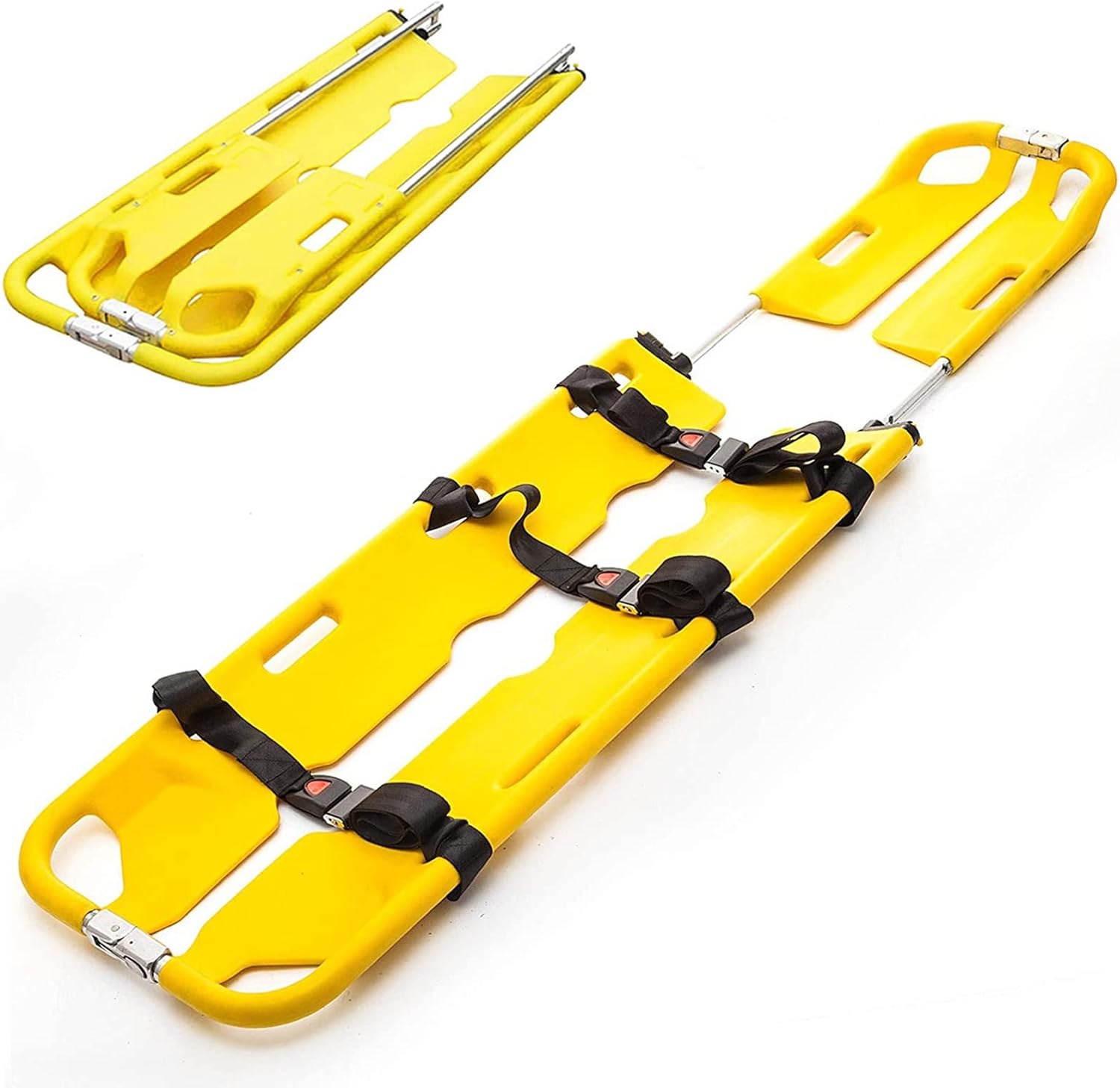 Adjustable Lightweight Aluminum Scoop Stretcher, Portable Medical Emergency Spine Board for EMS, First Aid, and Rescue Operations - Ideal for EMTs and Medical Professionals