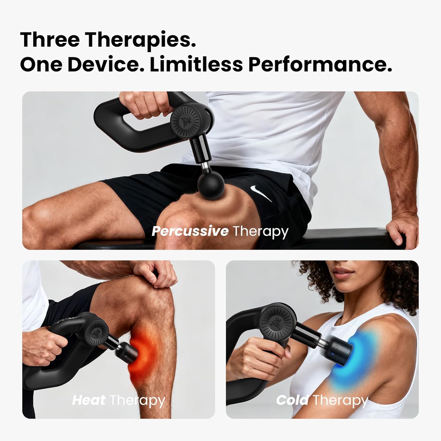 BOB AND BRAD D6 Pro Max+ Massage Gun with Heat and Cold, Powerful Deep Tissue Percussion Massager with 16mm Amplitude, FSA Eligible & HSA Approved Professional Muscle Massager Gun for Athletes