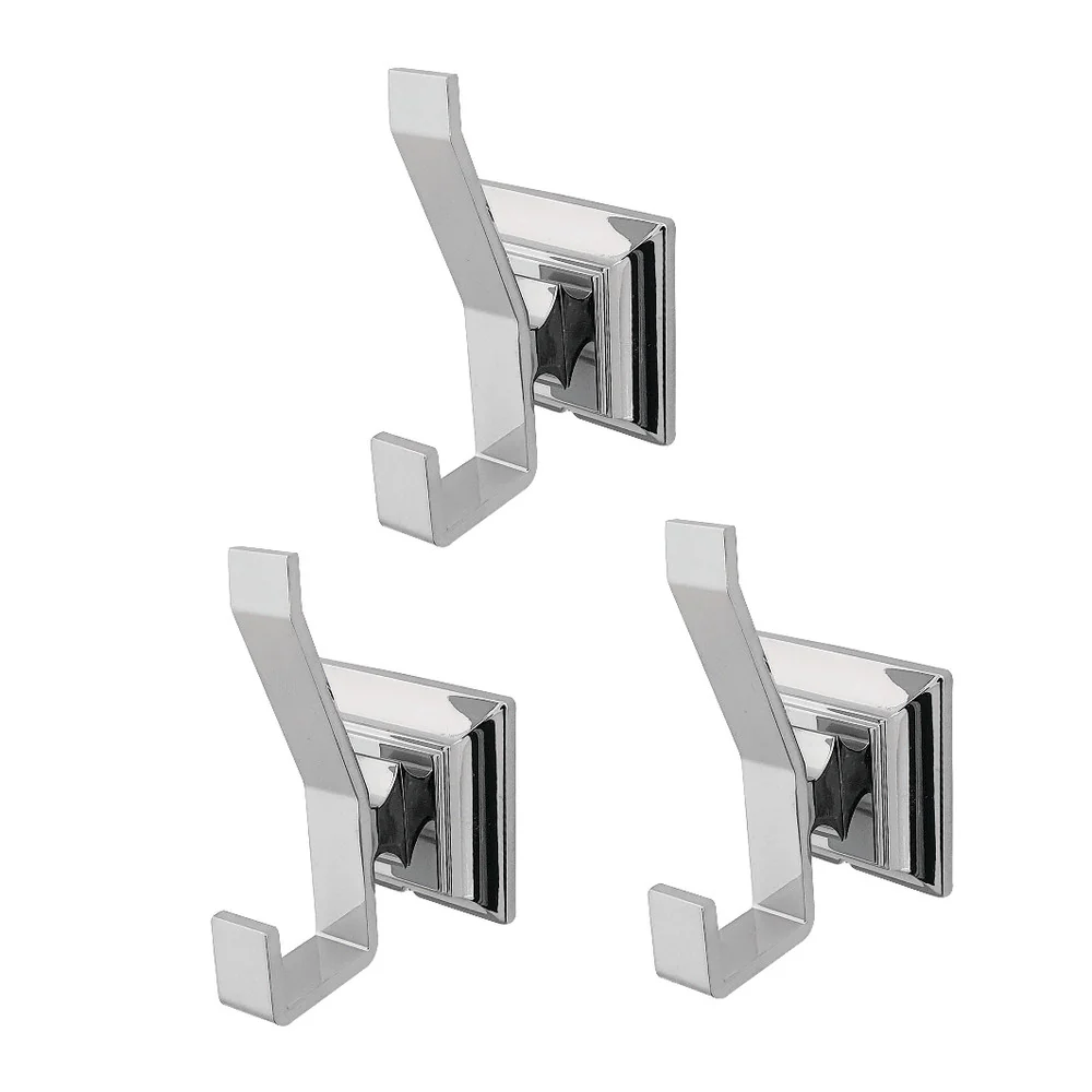 Kingston Brass Monarch 3-Piece Bathroom Robe Hook/Towel Hook, Polished Chrome (BAHK6127C)