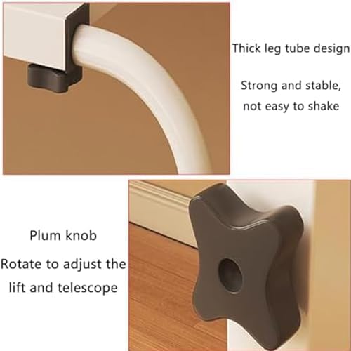 Bedside Desk，Over Bed Laptop Trolley Desk Overbed Medical Table Over Chair Table Adjustable Height Overbed Table Adjustable Height with Wheels(Color:Black+)