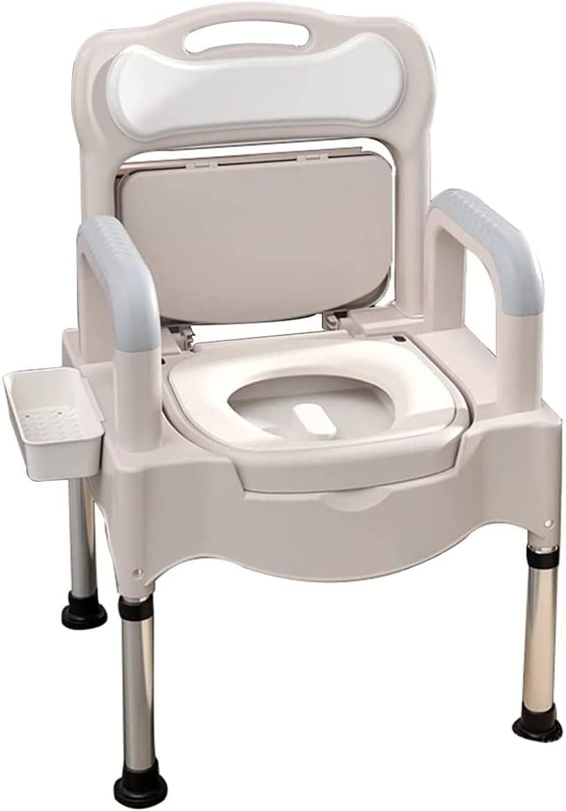 Bedside Commodes, Bedside Toilet Commode Chair Height Adjustable Adult Potty Chair for Seniors Portable Toilets for Home Use Suitable for People with Disabilities The Elderly and Others White