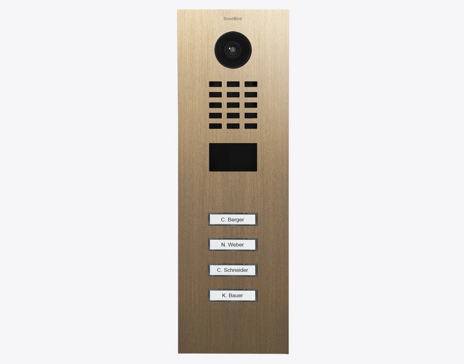 DoorBird D2104V IP Video Door Station, 4 Call Buttons in Real Burnished Brass